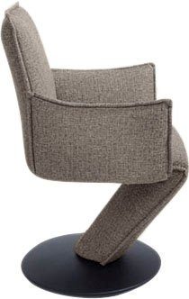 K+W Komfort & Wohnen Esszimmerstuhl Drive, Drehstuhl, Sessel mit federnder Sitzschale, Drehteller in Metall schwarz Struktur