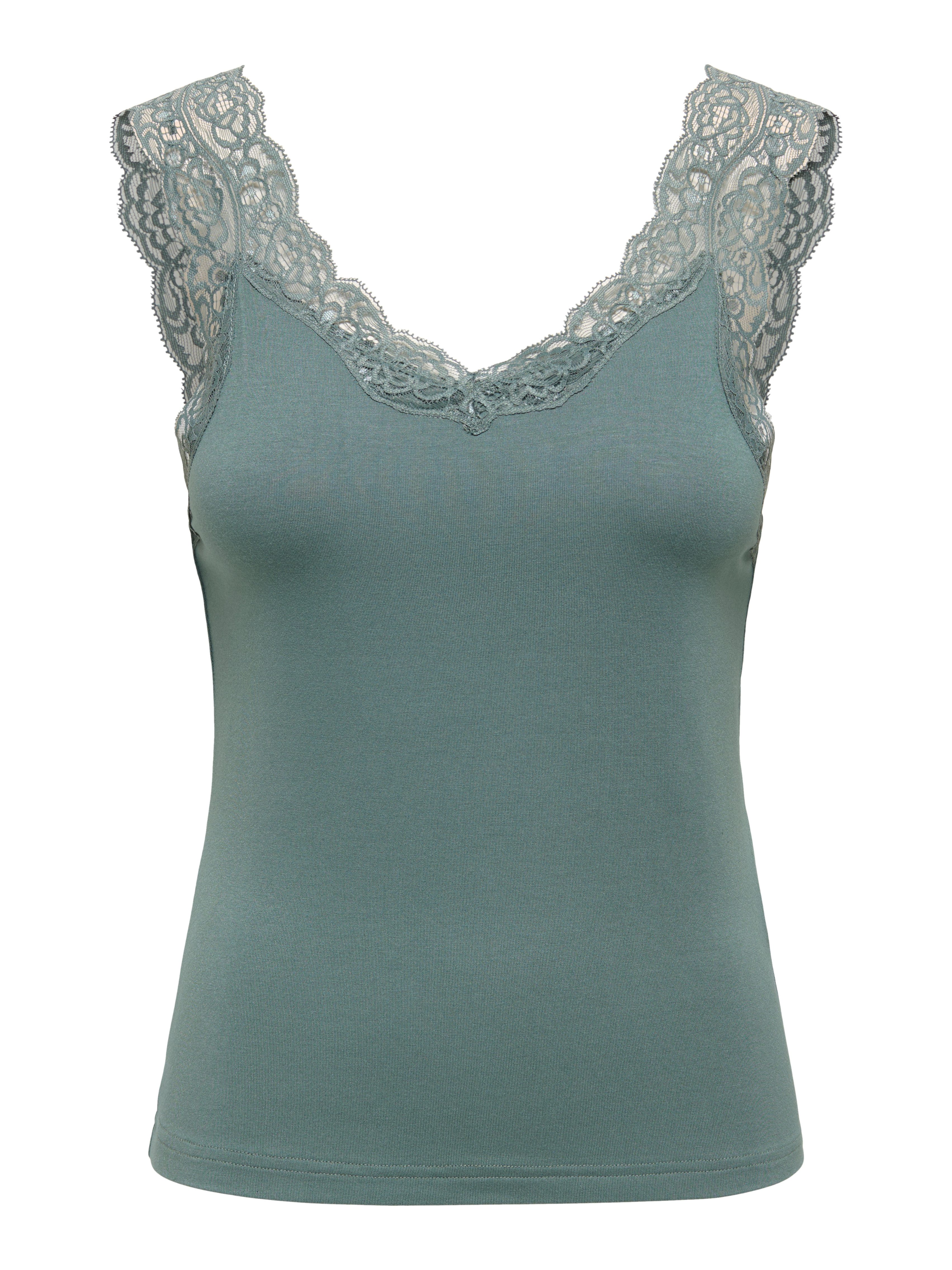 ONLY Spitzentop ONLLUNI TANK TOP WITH LACE DETAIL CS JRS Viskosemischung, regular fit