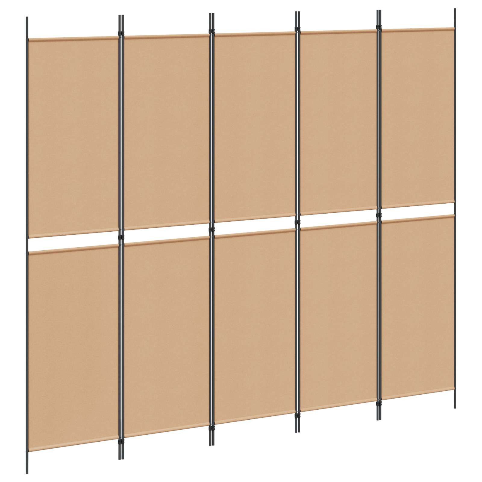 vidaXL Raumteiler 5-teiliger Raumteiler Beige 250 x 220 cm Stoff, 1-tlg.