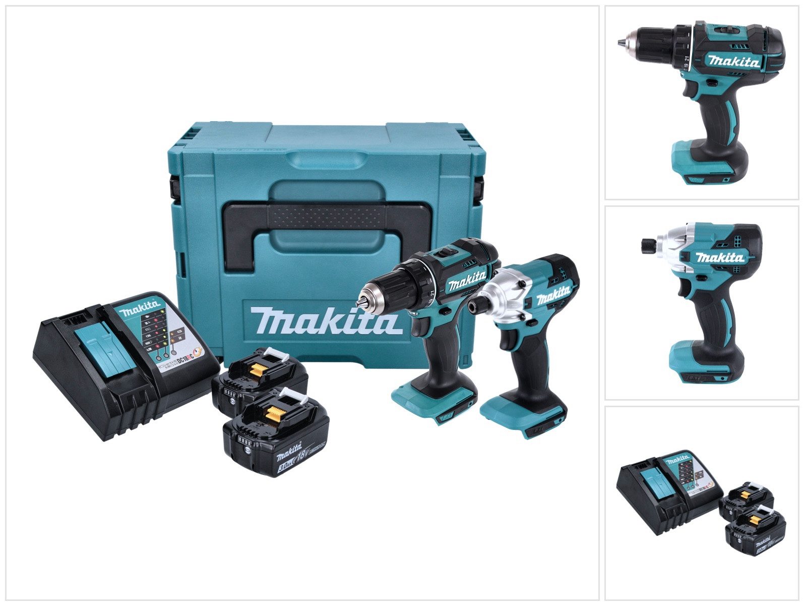 Makita Akku-Schrauber DLX 2339 J Akku Combo Kit DDF 482 Akku Bohrschrauber günstig online kaufen