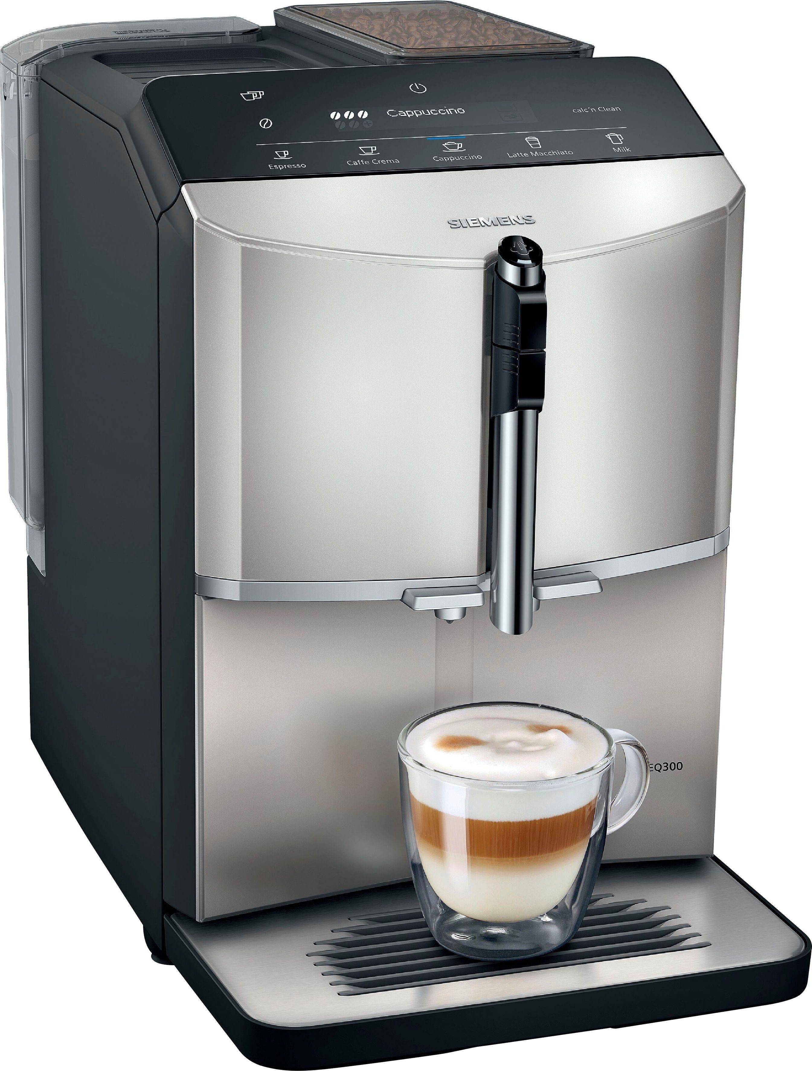 SIEMENS Kaffeevollautomat TF303E07, Siemens EQ300 TF303E07 Kaffeevollautomat Inox 15 bar milkPerfect