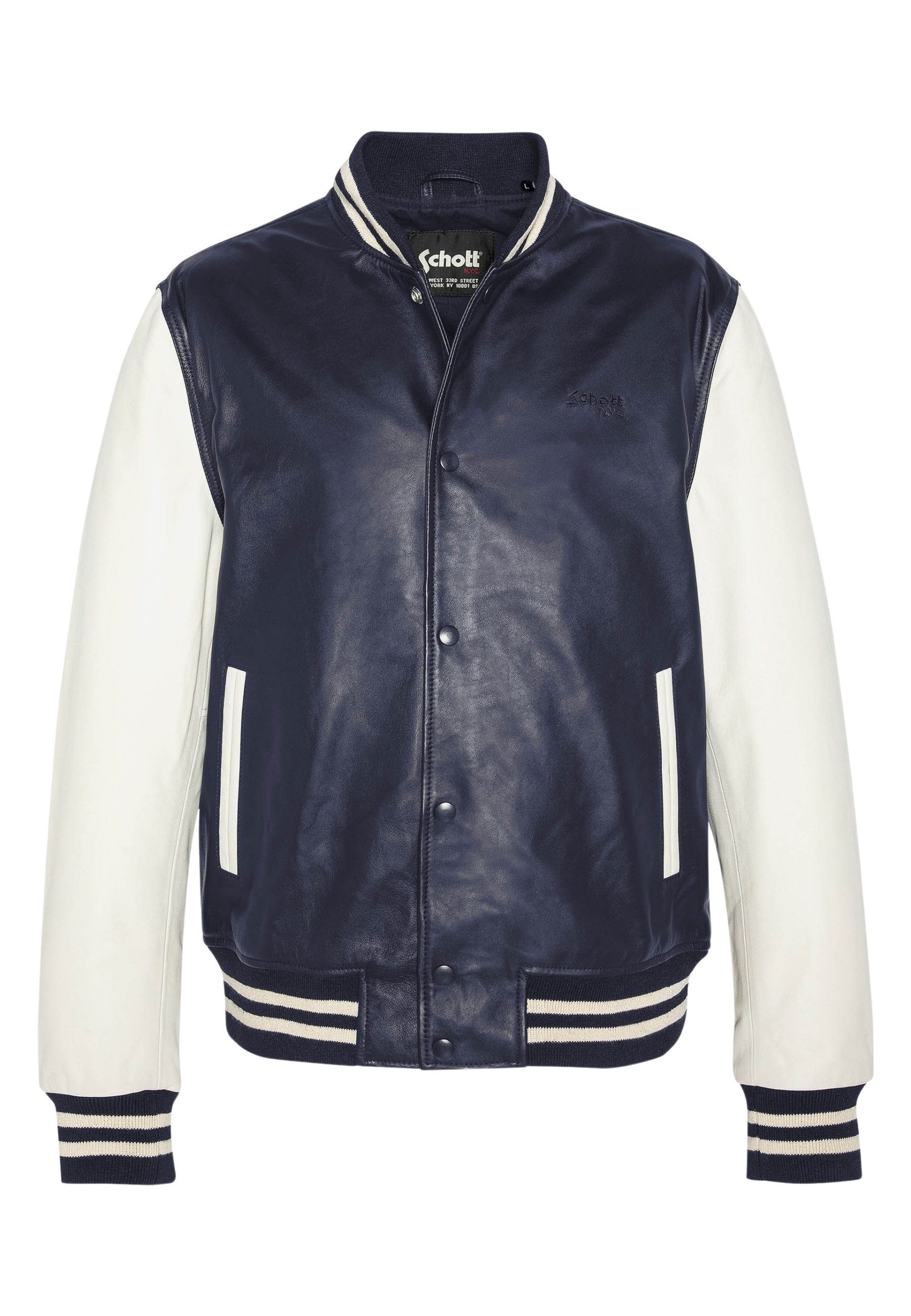 Collegejacke Jacke Jacke im College-Stil aus Leder mit farblich