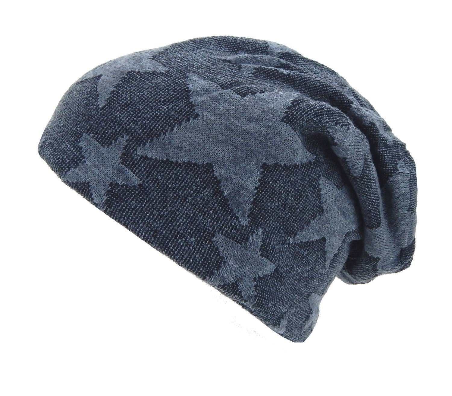 Ella Jonte Beanie grau mit Sterne Herbst Winter- Wintermütze gefüttert