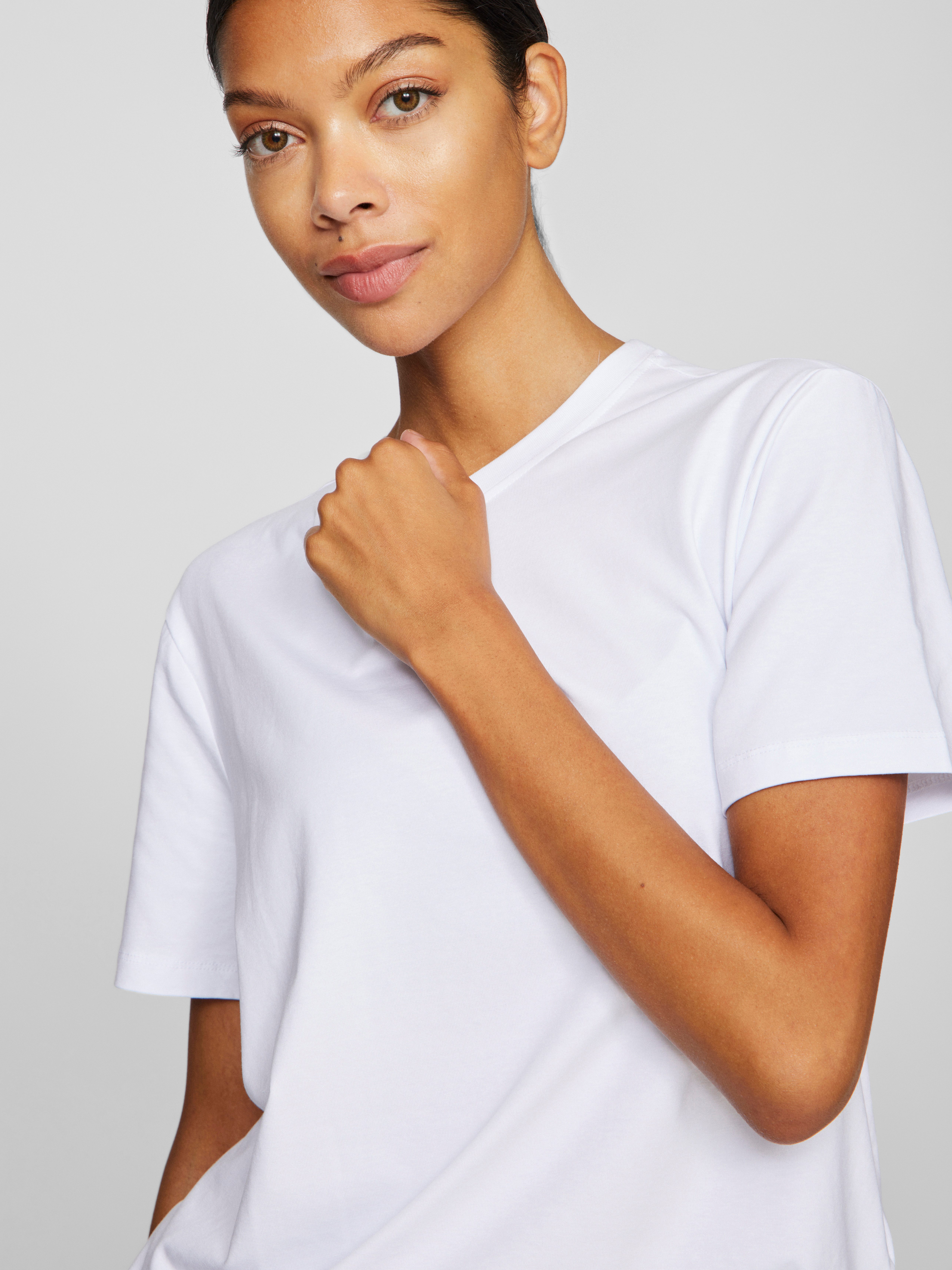 Vila Kurzarmshirt VINORA S/S T-SHIRT - NOOS Baumwollmischung, regular fit