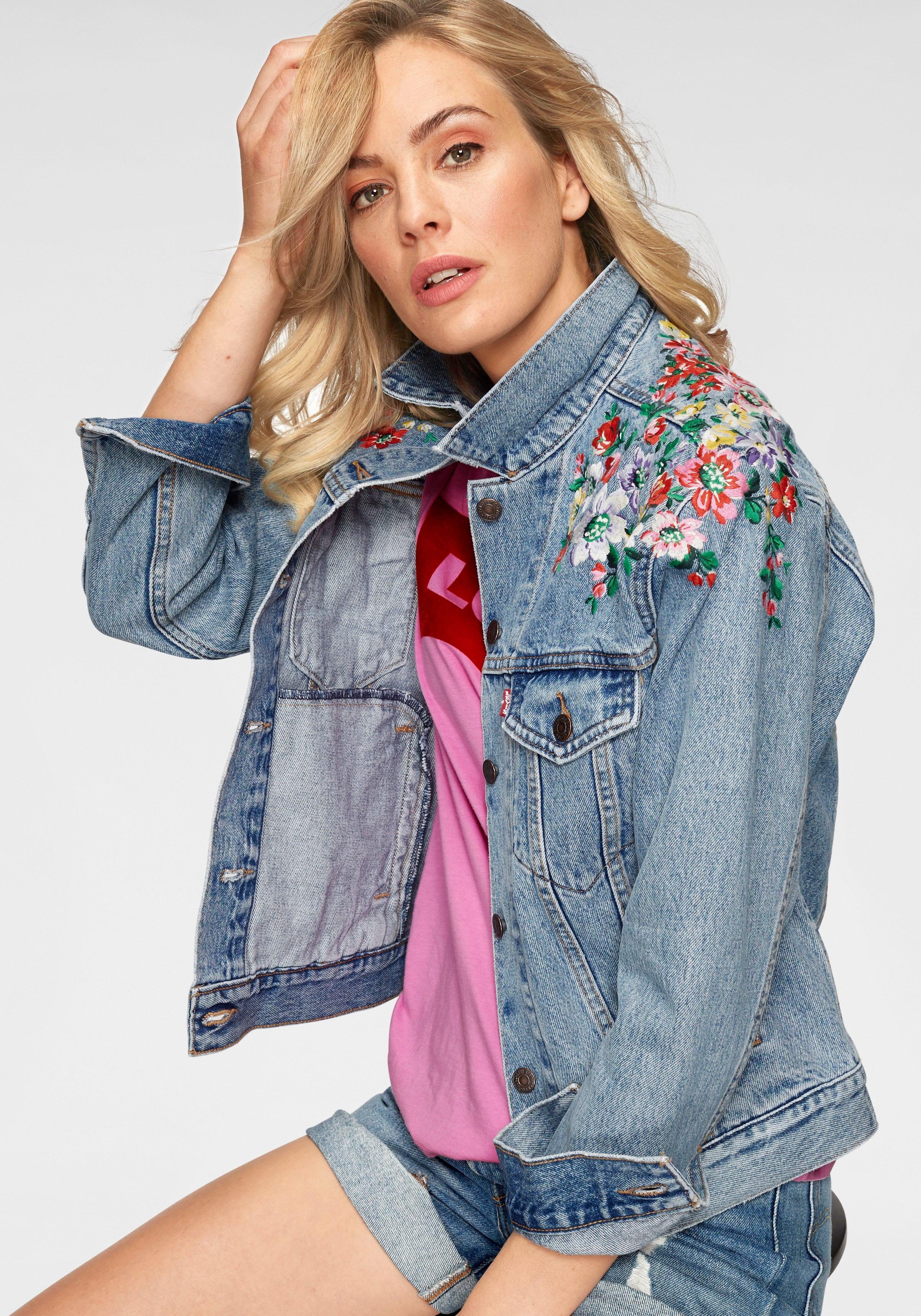 Levi's® Jeansjacke »Trucker-Flower« Mit aufwendiger Stickerei an den  Schultern online kaufen | OTTO