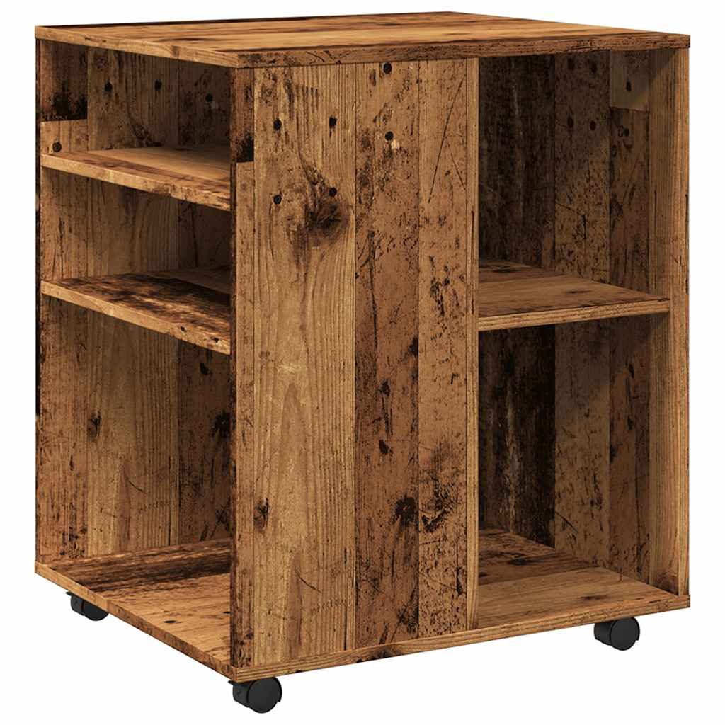 vidaXL Rollcontainer Rollschrank Altholz-Optik 60x53x72 cm Holzwerkstoff, (1 St)