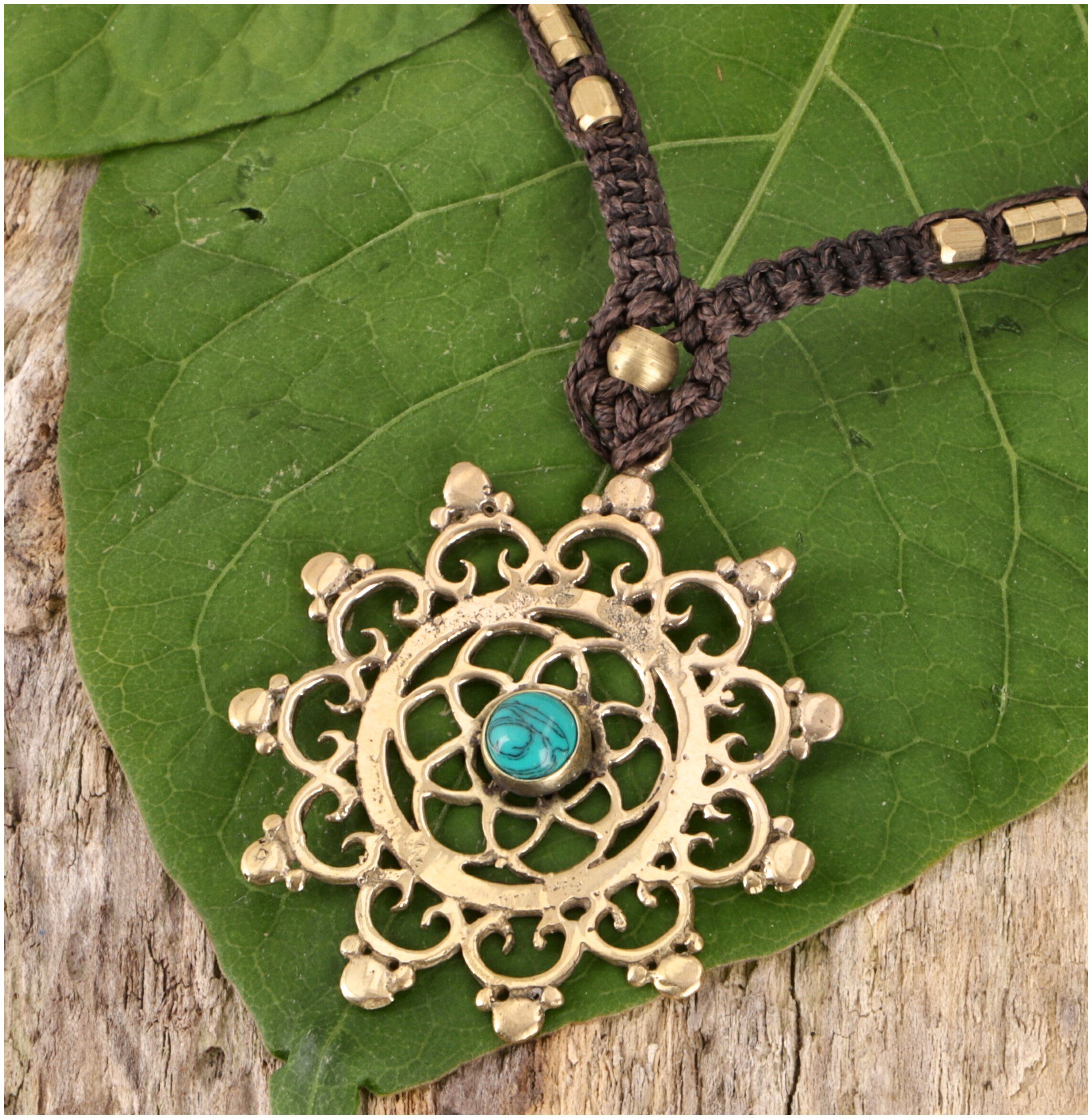 Guru-Shop Perlenkette Boho Makramee Kette, Elfenschmuck - Blume des.. günstig online kaufen