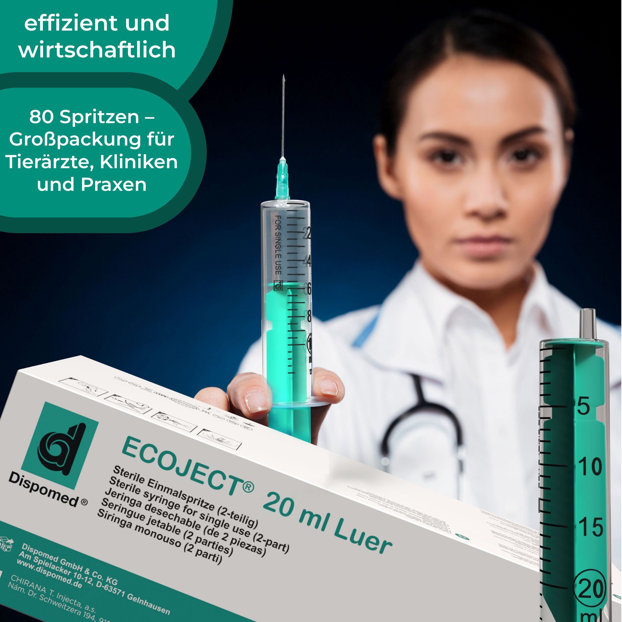 Dispomed Einwegspritze ECOJECT 2-tlg Einmal-Spritzen 80 bis 100Stk -Größe wählbar-, (Großpackung, 80-St., sterile Einwegspritzen), für medizinische und nicht-me – Bild 2 von 5