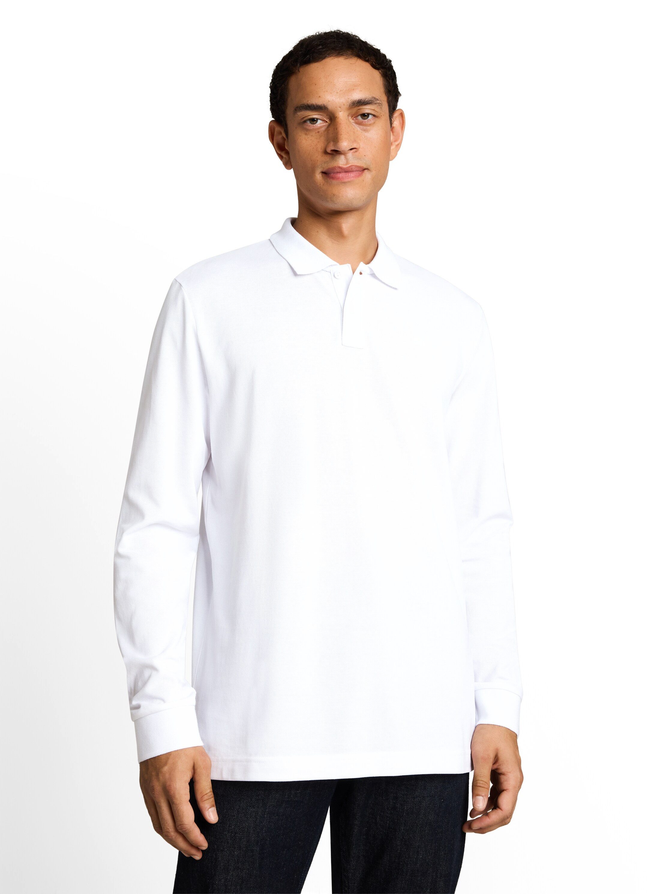 TOM TAILOR Langarm-Poloshirt mit Logo-Stickerei