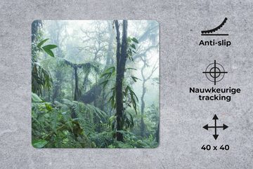 MuchoWow Gaming Mauspad Nebliger Regenwald in Costa Rica (1-St), Mousepad mit Rutschfester Unterseite, Gaming, 40x40 cm, XXL, Großes