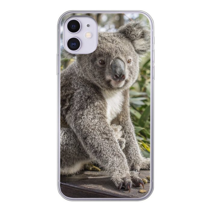 MuchoWow Handyhülle Koala - Holz - Pflanzen - Kinder - Jungen - Mädchen Handyhülle Apple iPhone 11 Smartphone-Bumper Print Handy