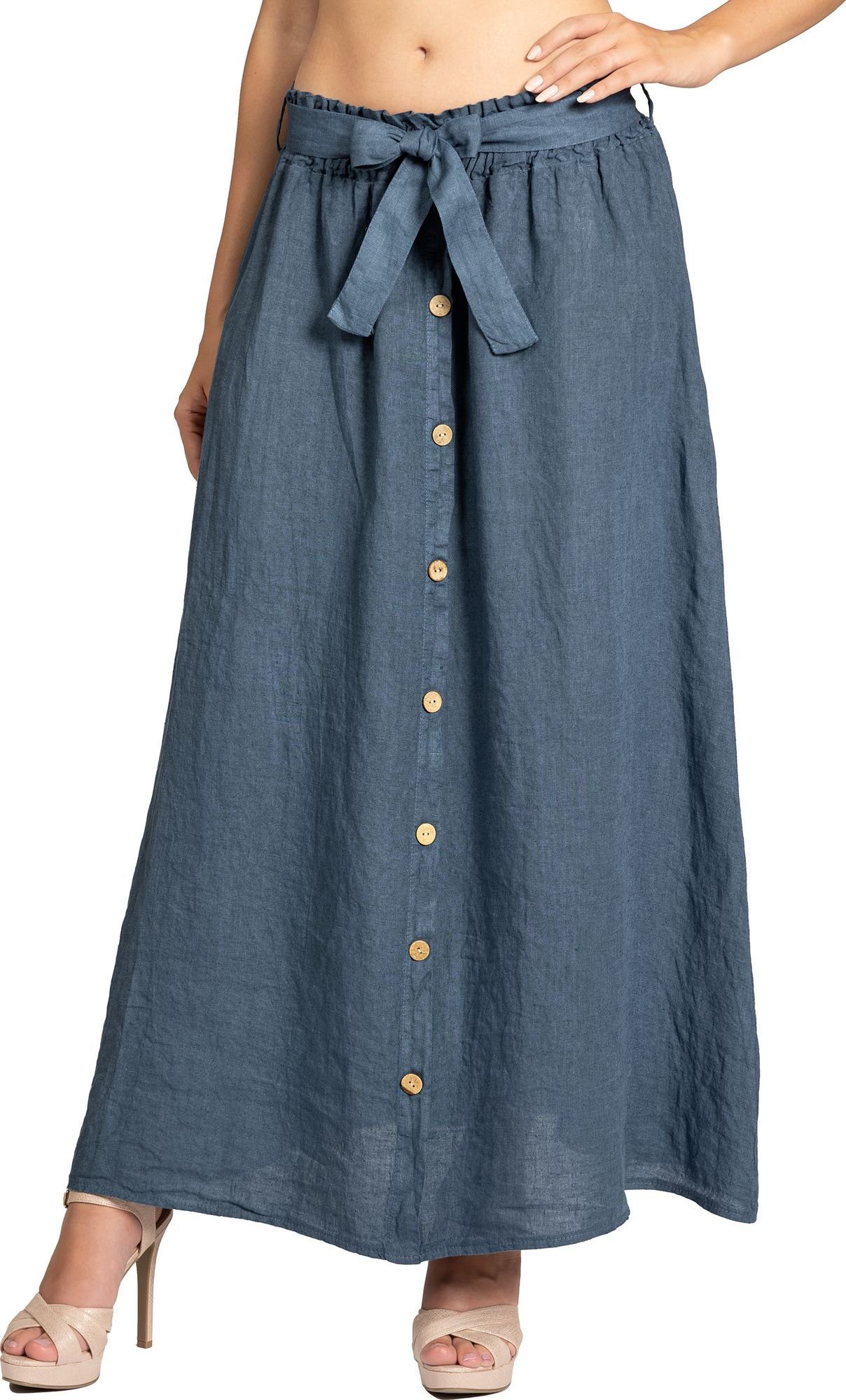 Caspar Faltenrock RO032 langer Maxi Sommer günstig online kaufen
