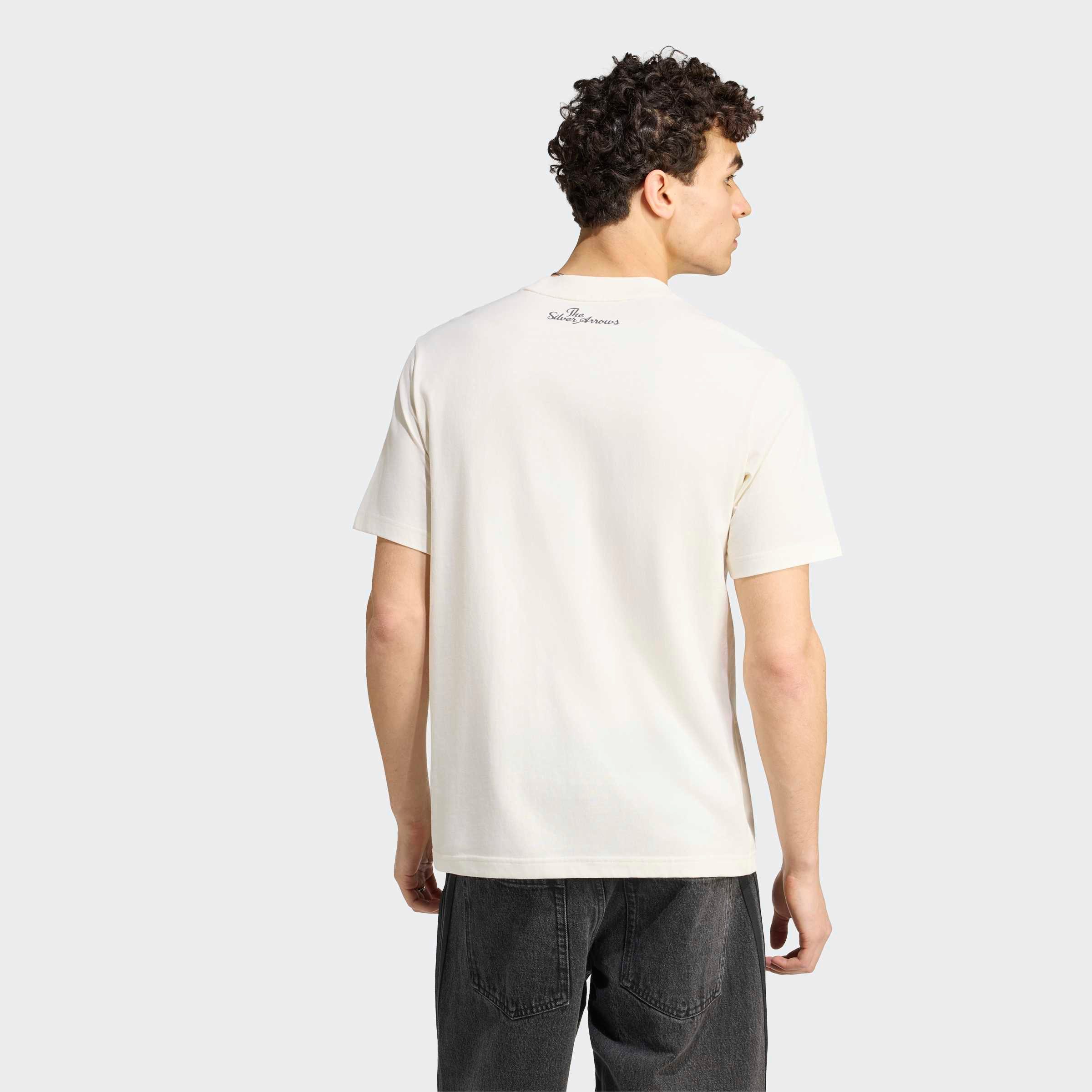 adidas Performance T-Shirt MERCEDES-AMG PETRONAS FORMULA 1 TEAM SILVER ARROWS 1955, GRAFIK für Erwachsene, mit Rundhalsausschnitt, ohne Verschluss, aus Baumwolle