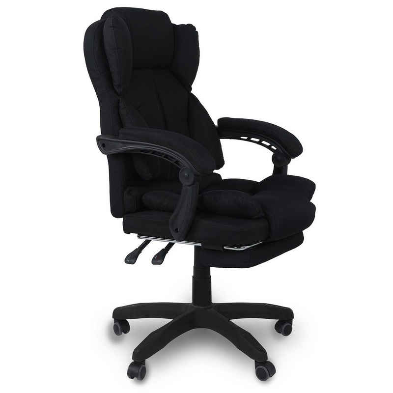 TRISENS Chefsessel »Ares« (einzeln), Schreibtischstuhl Bürostuhl Stoff Gamingstuhl Racing Chair Chefsessel mit Fußstütze