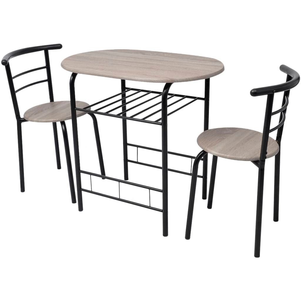 vidaXL Essgruppe Frühstückstisch Bar-Set MDF, (3-tlg)