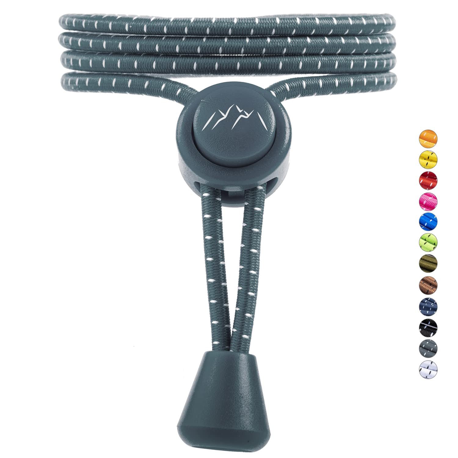 EVEREST FITNESS Schnürsenkel Sport-Schnürsenkel mit Schnellschnürsystem, elastisch, 5 Paar (Grau)