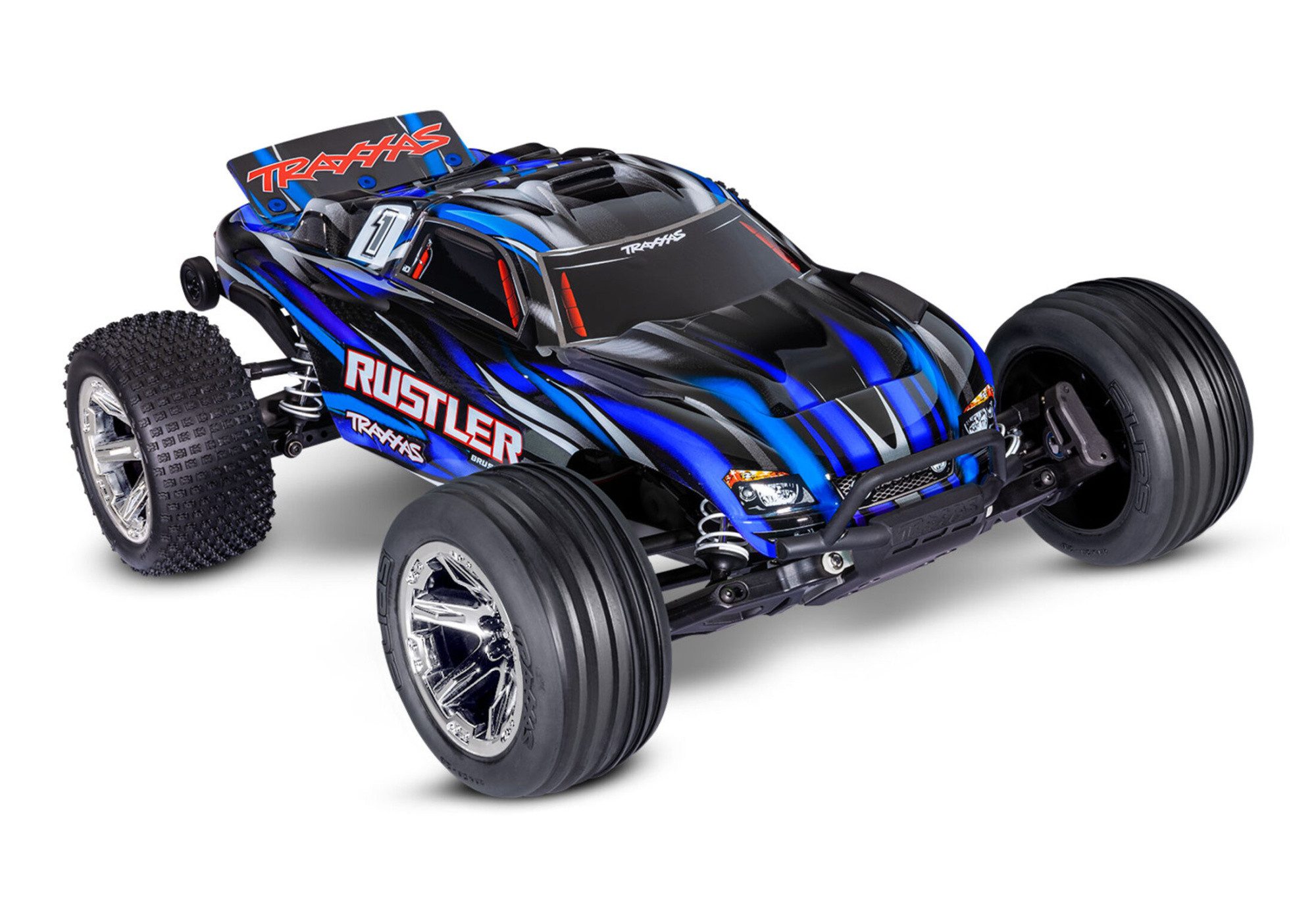 RC-Buggy Traxxas Rustler RC Buggy Brushless 2S HD 1:10 2WD RTR Blau