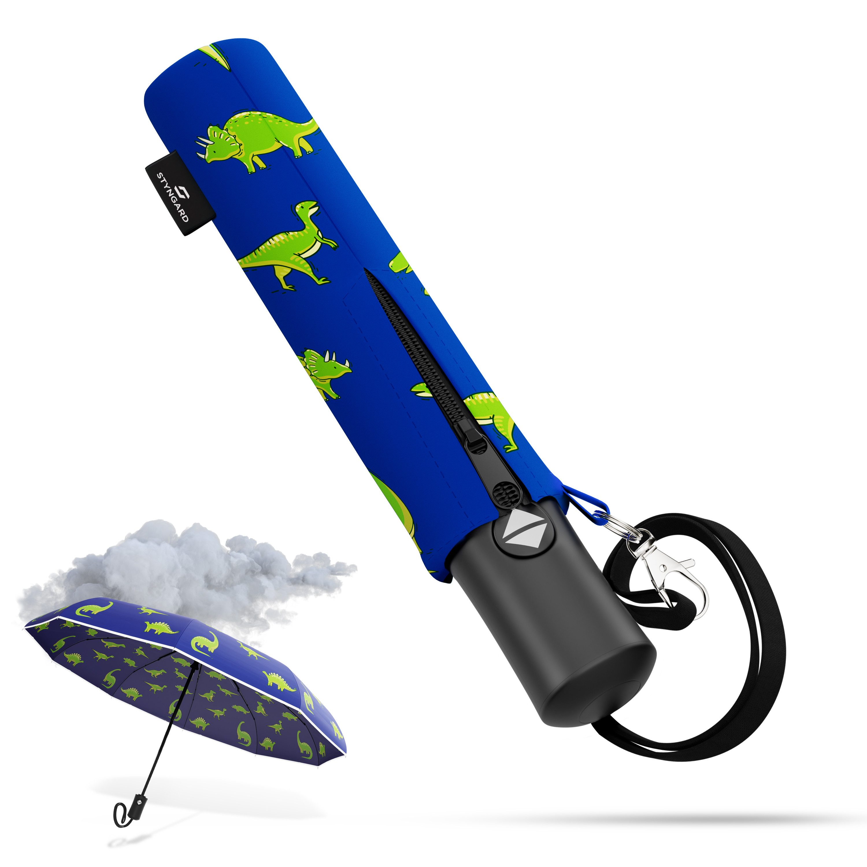 Styngard Taschenregenschirm Rotterdam, Regenschirm Kinder mit Sicherheitsreflektoren - Kinderschirm