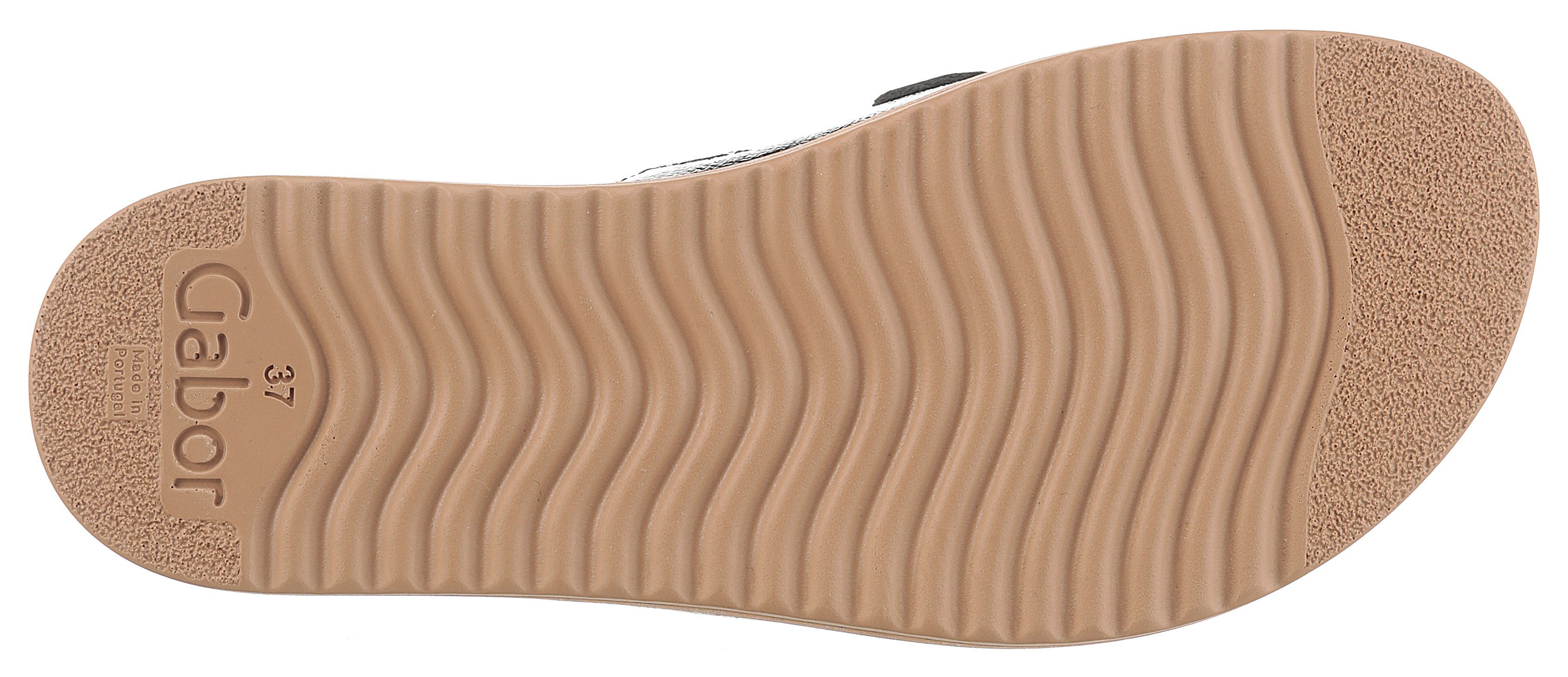 Gabor Pantolette, Plateau, Sommerschuh, Schlupfschuh mit bezogener Zierkette