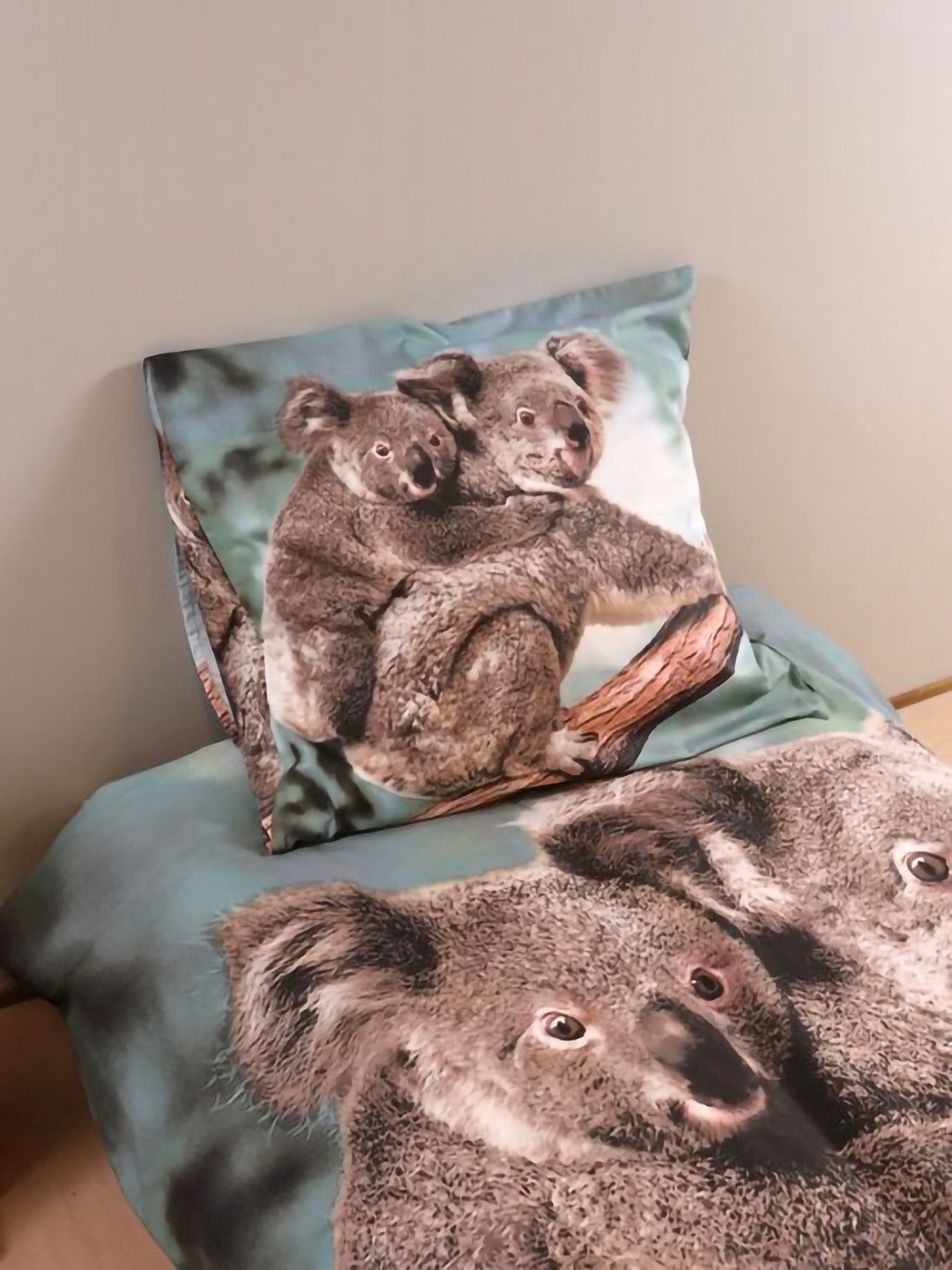 BrandMac Kinderbettwäsche Bettwäsche Set mit Koala 135 x 200 cm + 80 x 80 cm 100% Baumwolle, 2 teilig, Langlebig – Bild 5 von 5