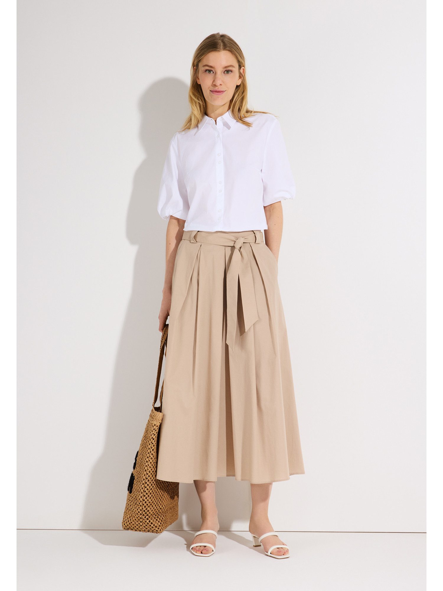 MORE&MORE Klassische Bluse trendy Puffärmel-Bluse