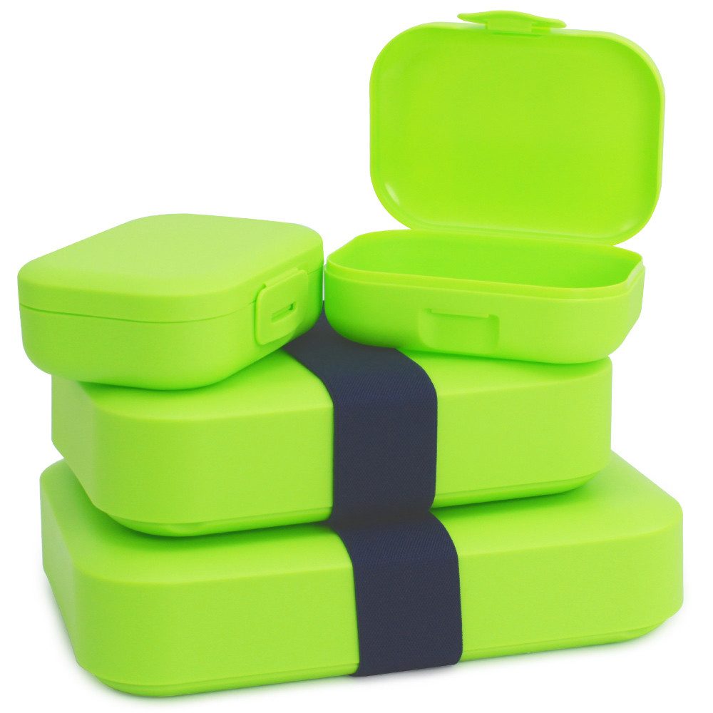 com-four Lunchbox Lunch-Box für unterwegs, Brotdose in verschiedenen Größen, (4-tlg)
