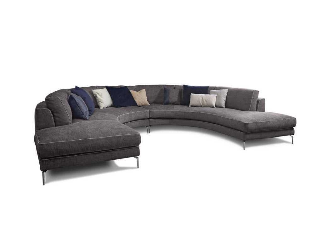 Xlmoebel Wohnlandschaft Rundes Luxus Ecksofa mit elegantem Design und hohem Sitzkomfort, Hergestellt in Europa