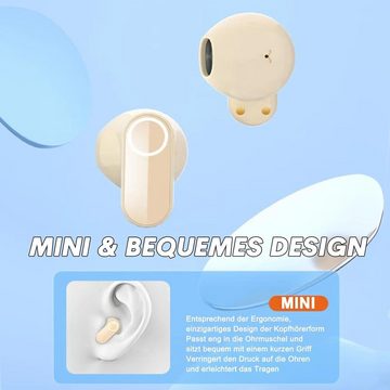 Xmenha Hi-Fi Stereo Sound Mini In-Ear-Kopfhörer (Ergonomisches Design mit Touch-Steuerung für bequeme Nutzung., Physikalische Rauschunterdrückung,Lange Akkulaufzeit stabile Bluetooth)