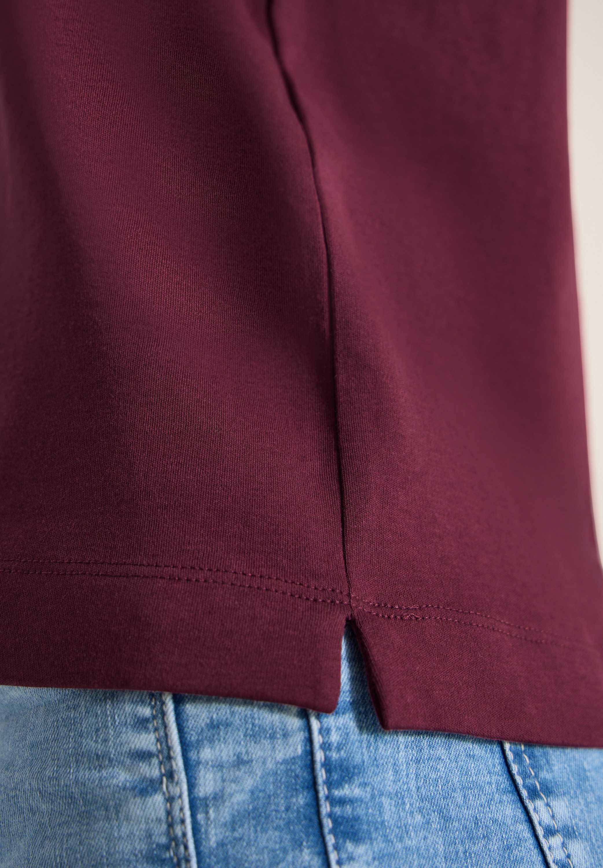 CECIL Poloshirt mit seitlichen Schlitzen im Saum günstig online kaufen
