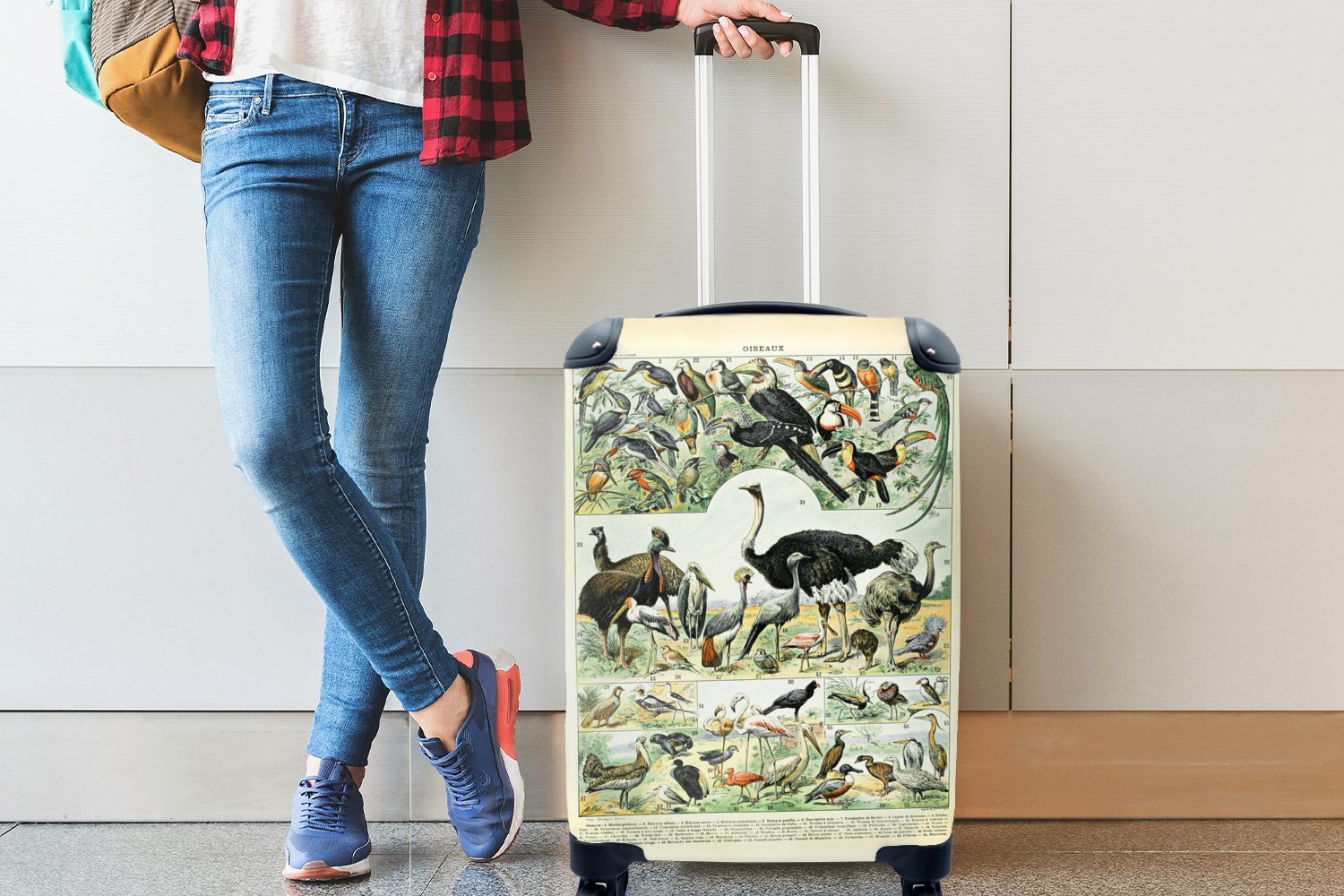 MuchoWow Handgepäckkoffer Tiere - Vögel mit Rollen, Ferien, für Reisetasche Reisekoffer 4 Handgepäck Design, Trolley, rollen, 
