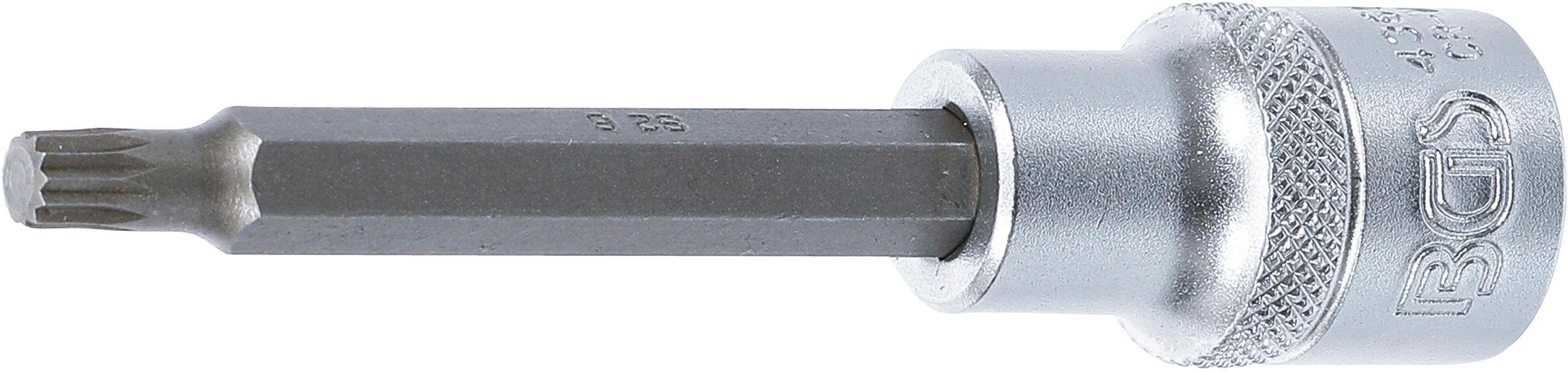 BGS technic Bit-Schraubendreher Bit-Einsatz, Länge 100 mm, Antrieb Innenvierkant 12,5 mm (1/2), Innenvielzahn (für XZN) M6