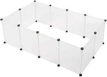 EUGAD Freigehege, für Kaninchen Hasen DIY 12 Platten 145x75x46 cm