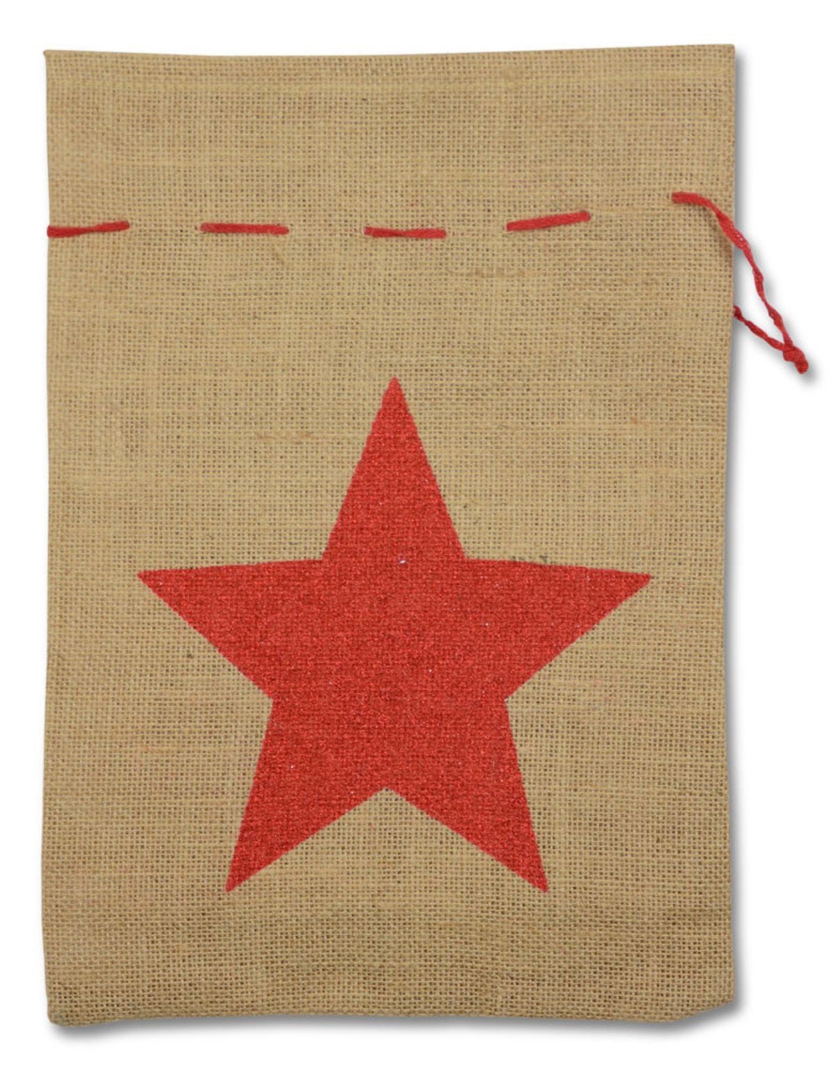 Christbaumschmuck Nikolaus Jutesack 25x35 cm Stern 19160, Natur Rot
