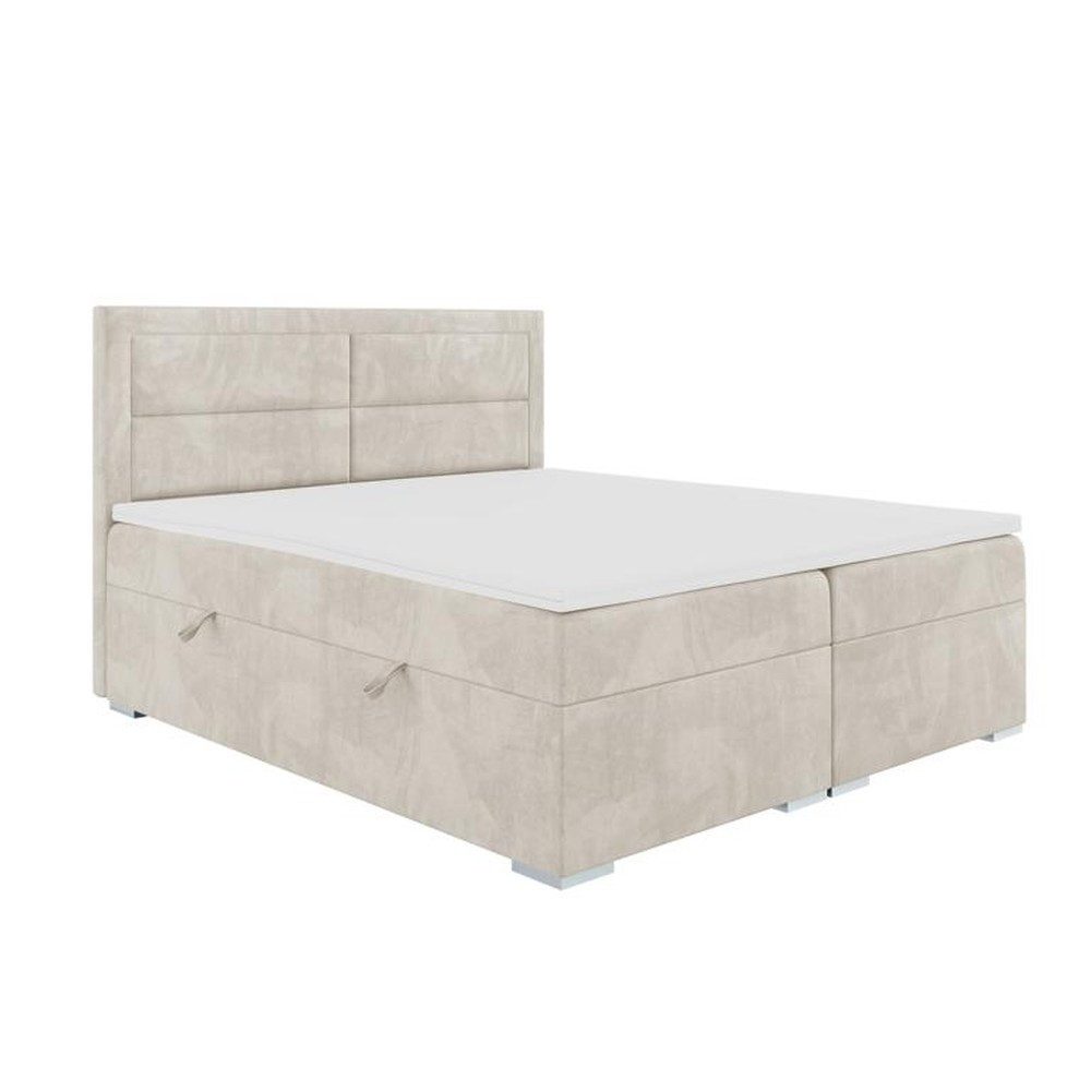 JVmoebel Boxspringbett Rosa Boxspringbett mit Stauraum und hohem Kopfteil von JVmoebel (1-St)
