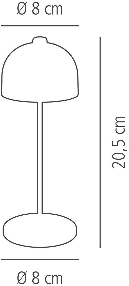 APS LED Tischleuchte "JOSEF Mini" Kabellose USB-C Tischleuchte, USB-Ladefunktion, LED fest integriert, warmweiß - kaltweiß, Spritzwasssergeschützt IP 54, inkl. Dockinstation und Fernbedienung