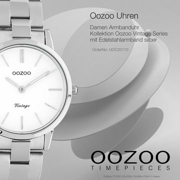 OOZOO Quarzuhr Oozoo Damen Armbanduhr Ultra Slim Analog, Damenuhr rund, klein (ca. 30mm) Edelstahlarmband, Fashion-Style