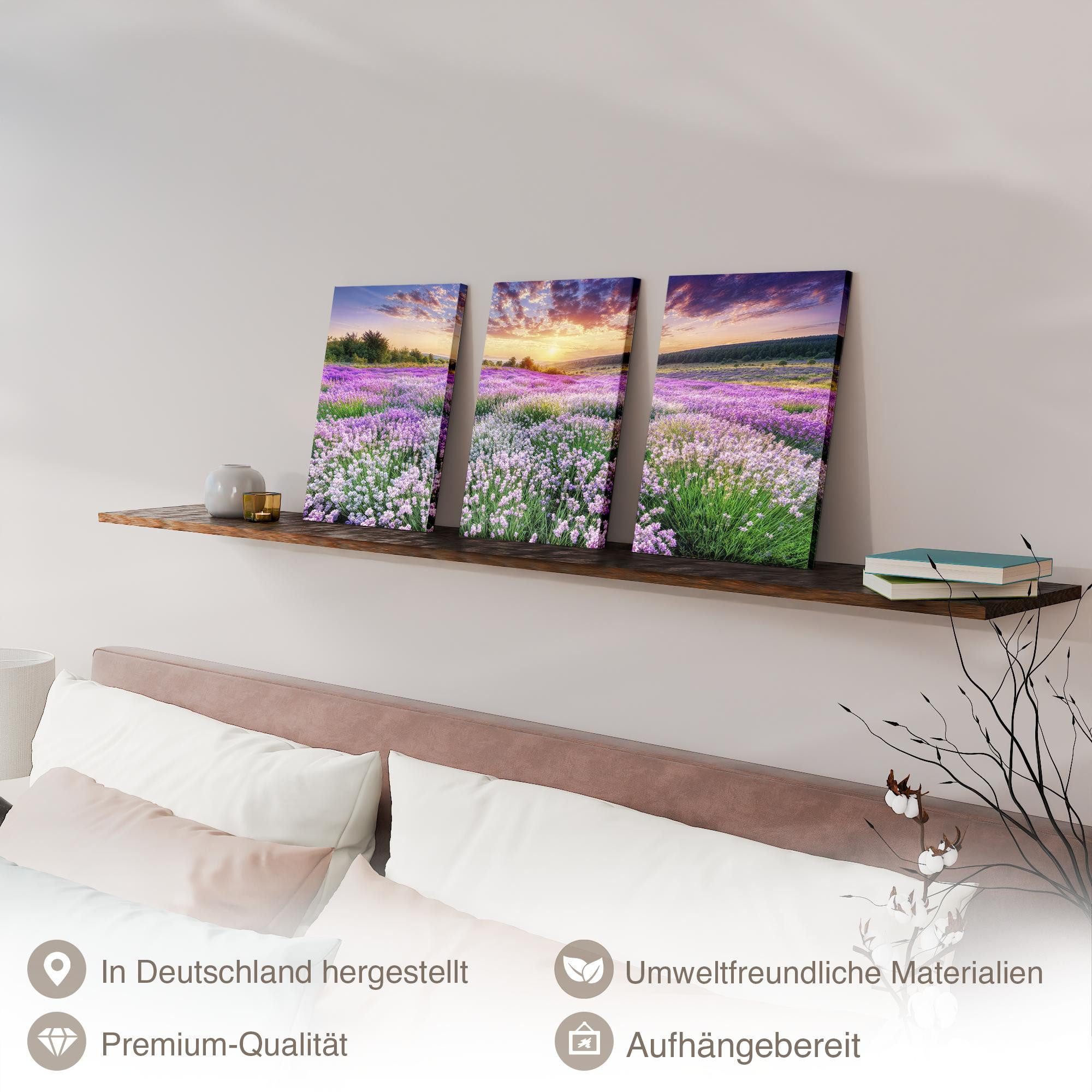 Novart Wandbild Baum des Lebens Abstrakt Modern Wandbilder Set Wohnzimmer, Lavendel