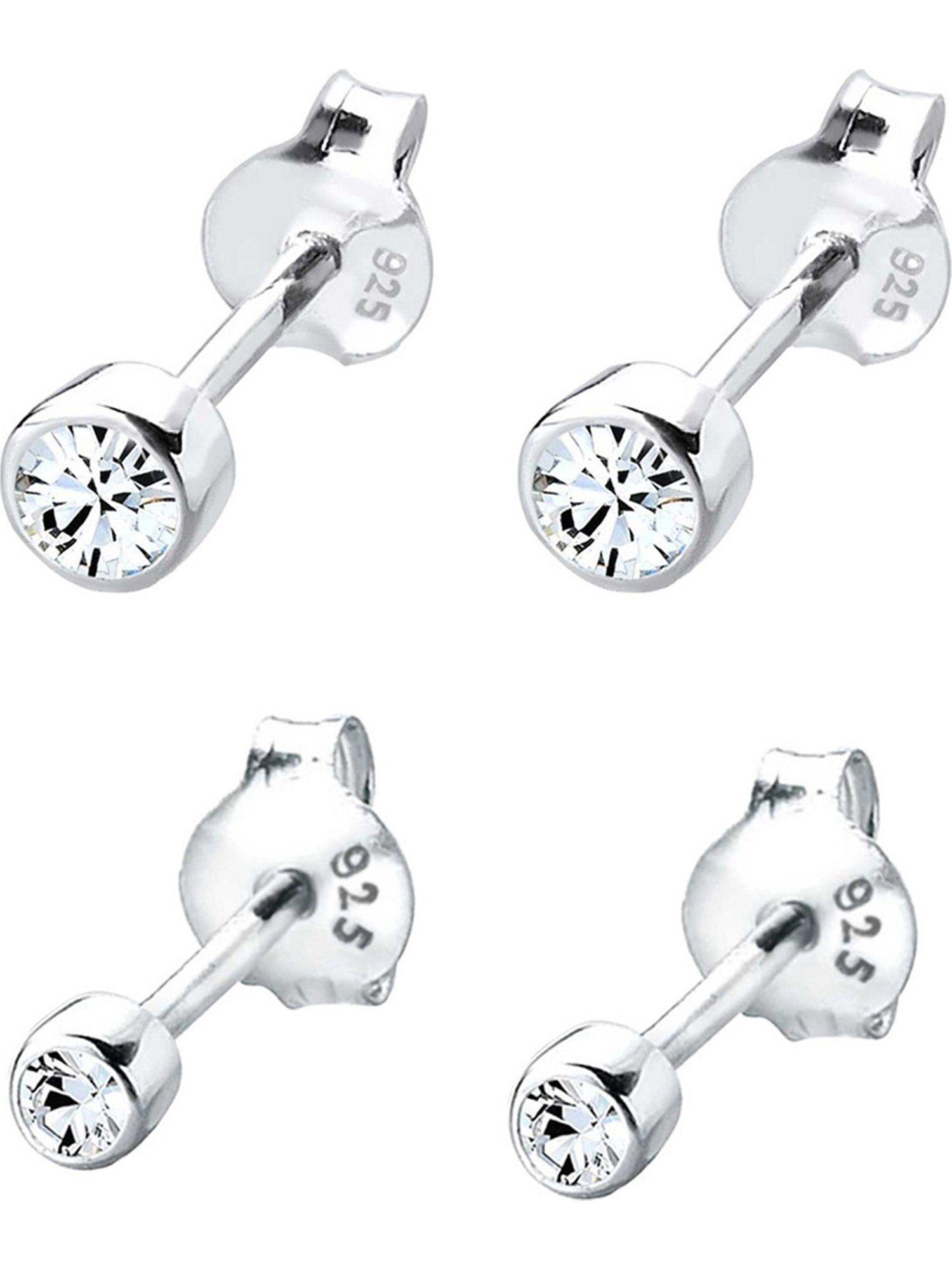 Elli Paar Ohrstecker Elli Damen-Ohrstecker 925er Silber 2 Kristall