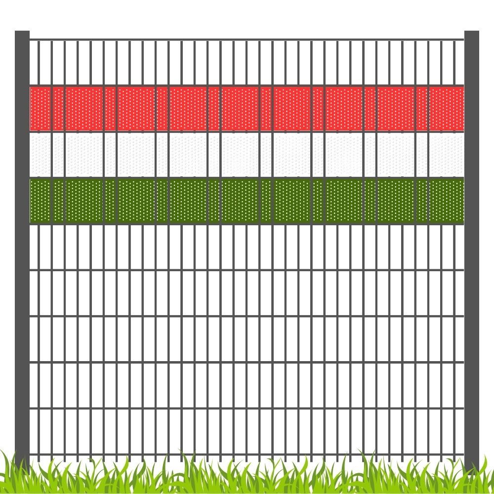 zaun, zu Sichtschutzstreifen PP Sichtschutz Fanartikel für Doppelstabmatten, (1, Streifen), Ungarn Landesfarbe