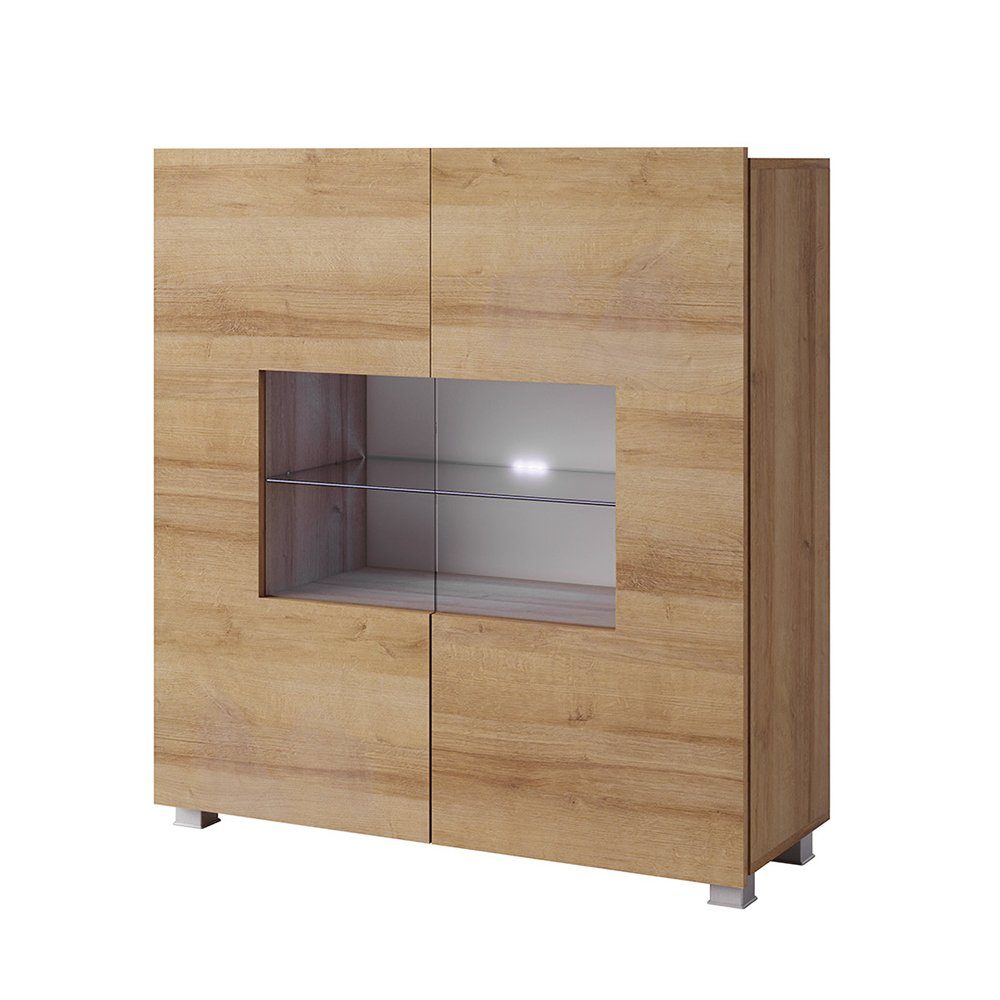 Lomadox Highboard CAIRNS-132, in Eiche Nb., Modern, grifflos