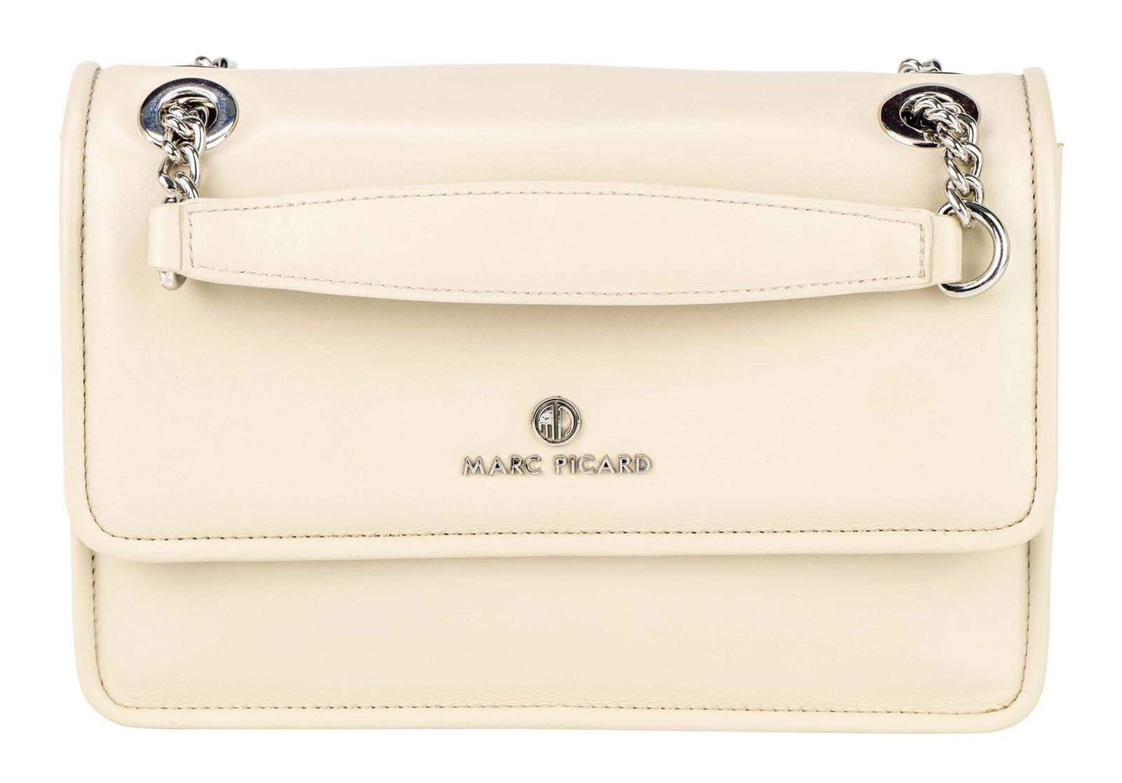 Marc Picard Schultertasche Shoulder Bag with Metal Strap, aus echtem Rindsleder