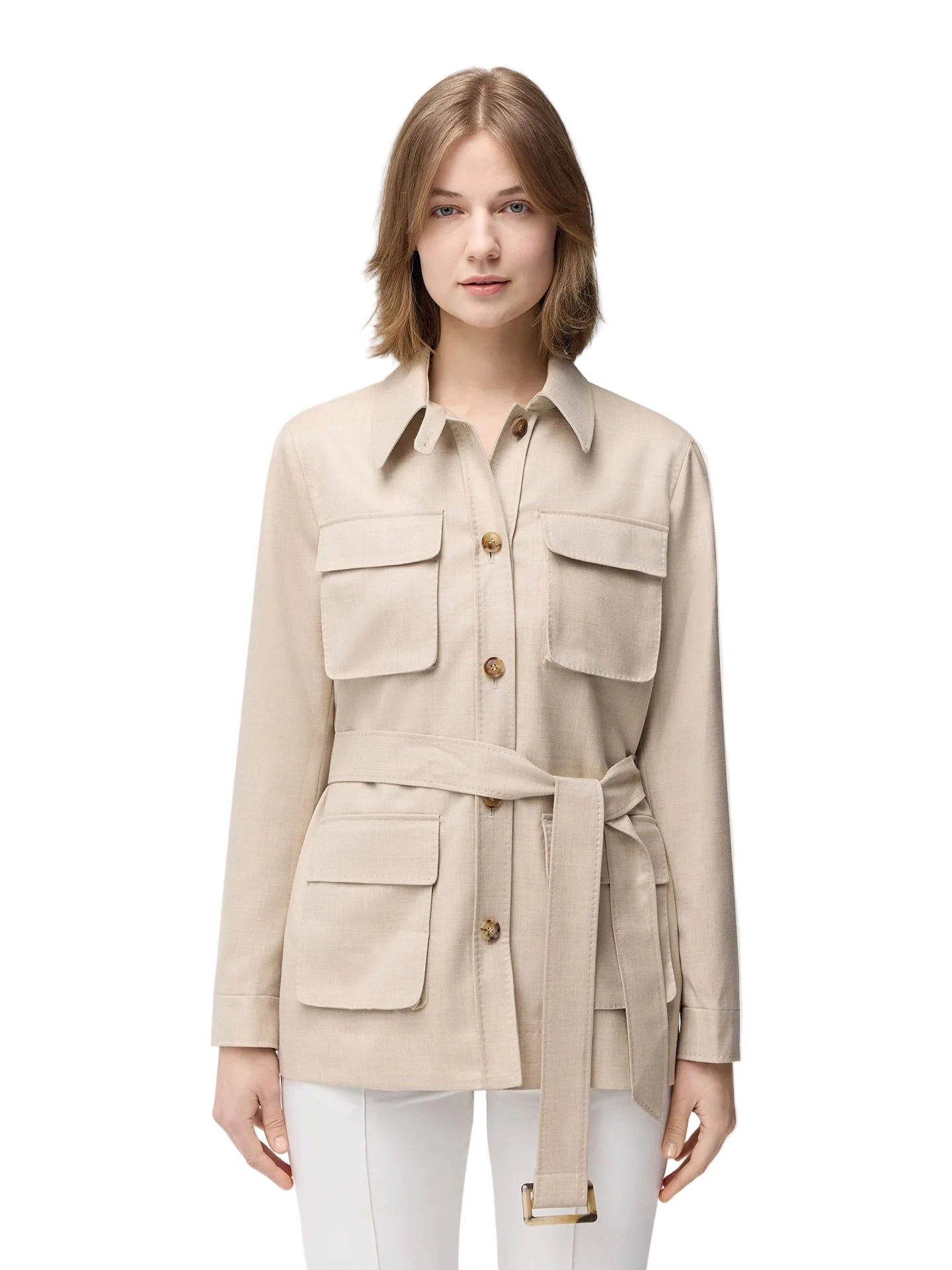 GOBI Cashmere Winterjacke Kaschmir Safari Jacke mit Gürtel