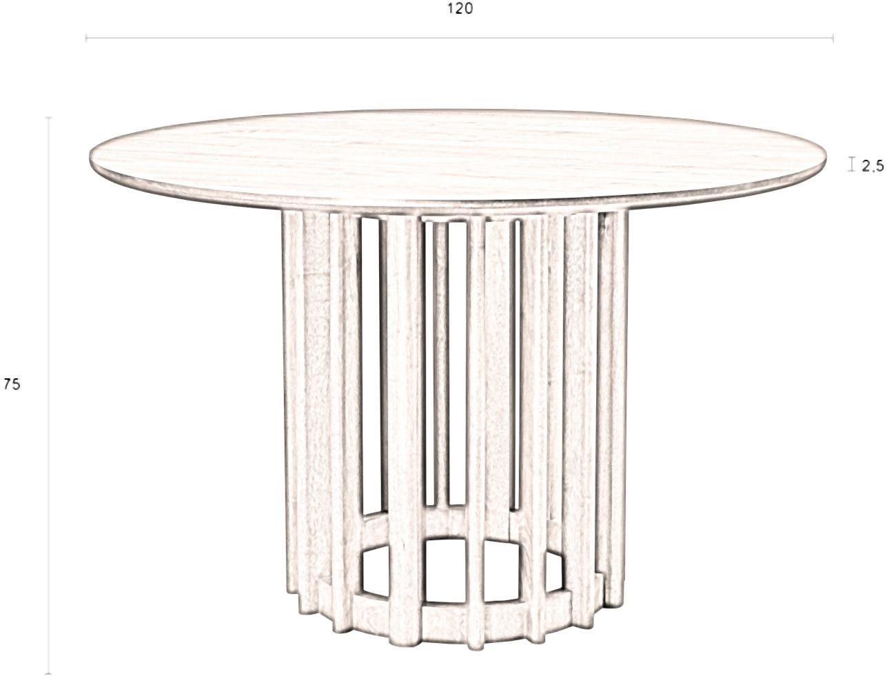 Dutchbone Esstisch Esstisch BARLET Ø 120 von cm Eichenfurnierplatte Rund DutchBone