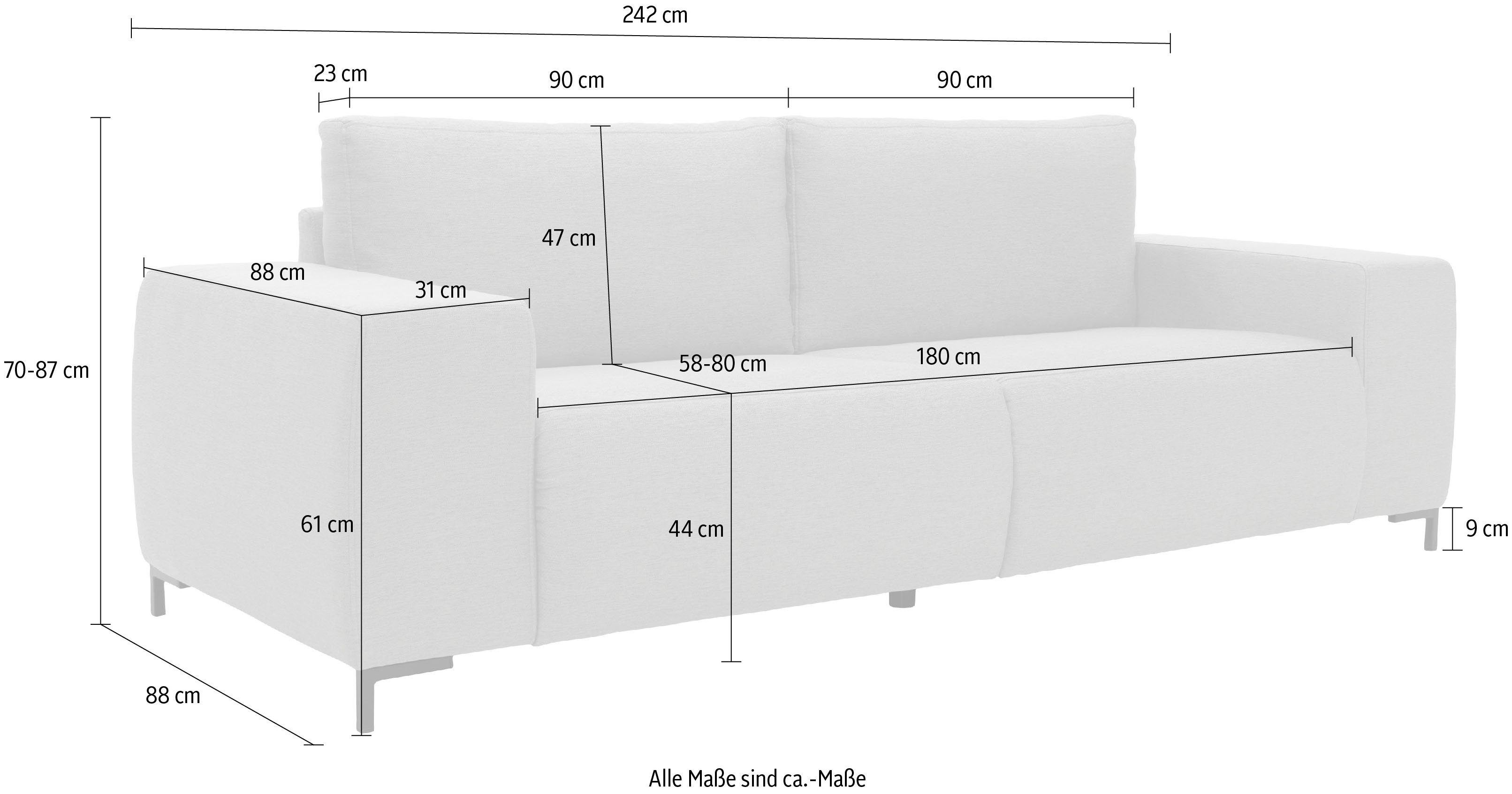 2 by Bezugsqualitäten Looks Big-Sofa LOOKS Joop in Linien, Wolfgang VI, gerade