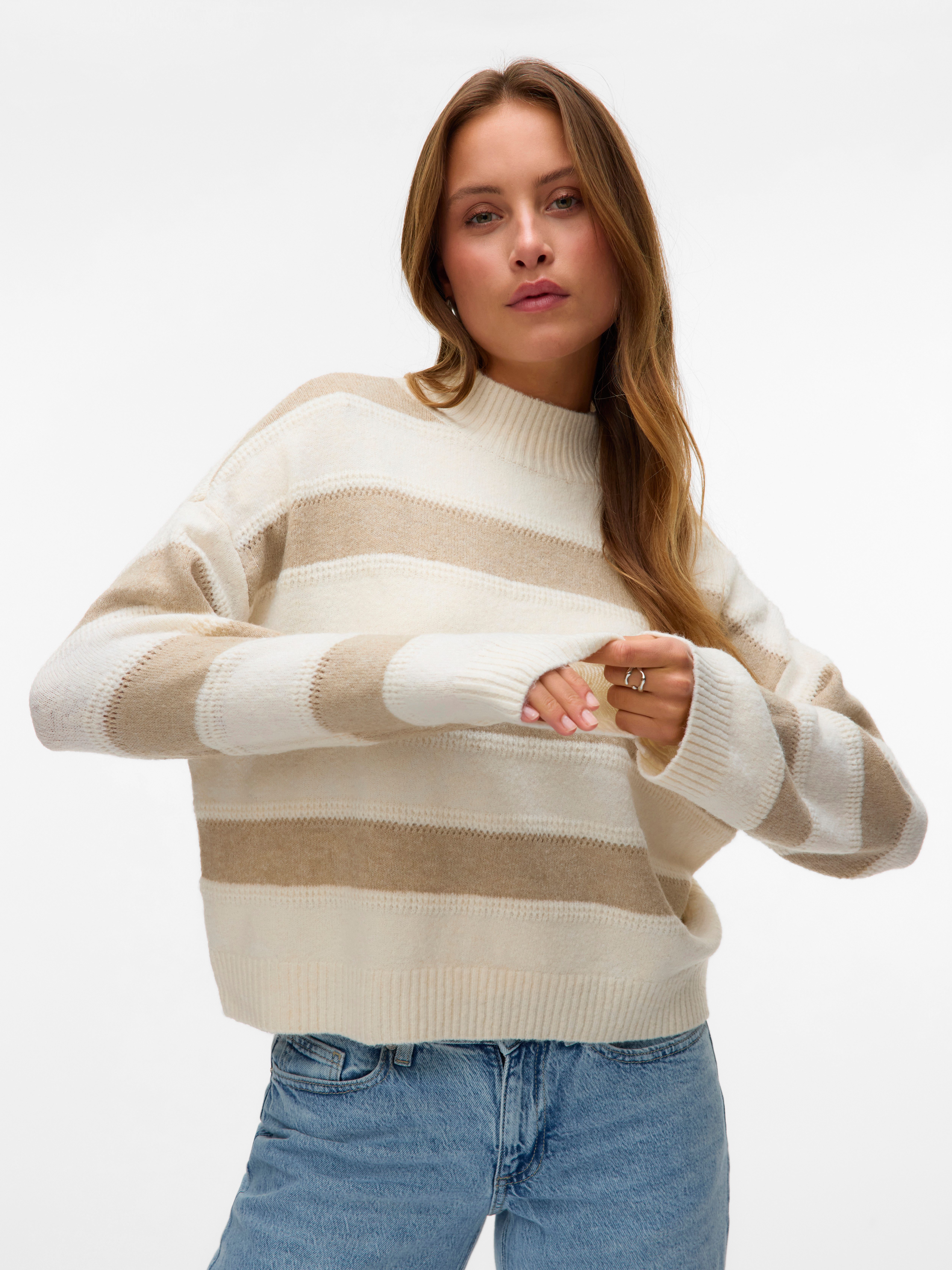 Vero Moda Strickpullover VMINEZ LS HIGHNECK günstig online kaufen