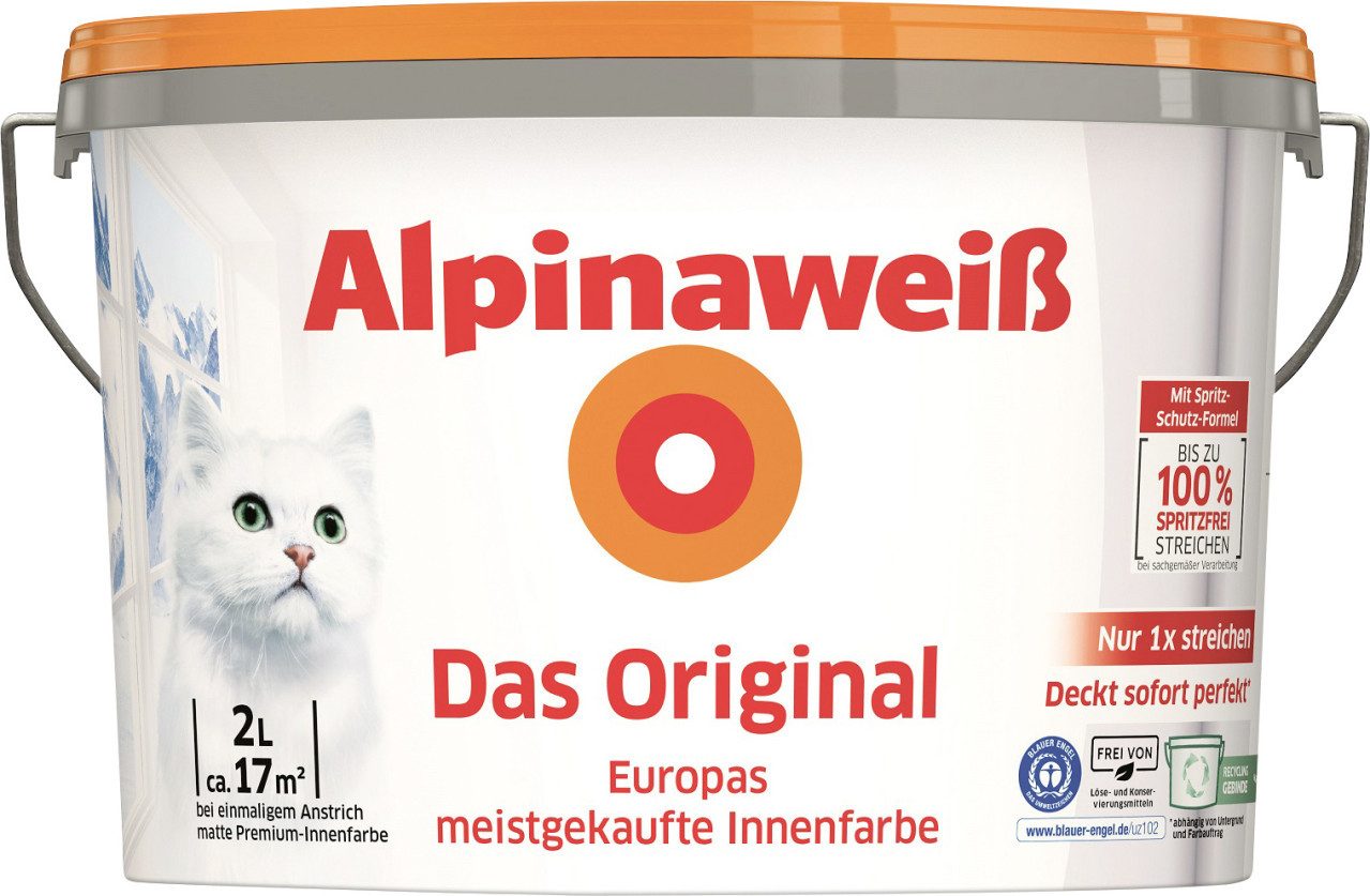 Alpina Wandfarbe Alpinaweiß Das Original Wandfarbe 2 L weiß matt