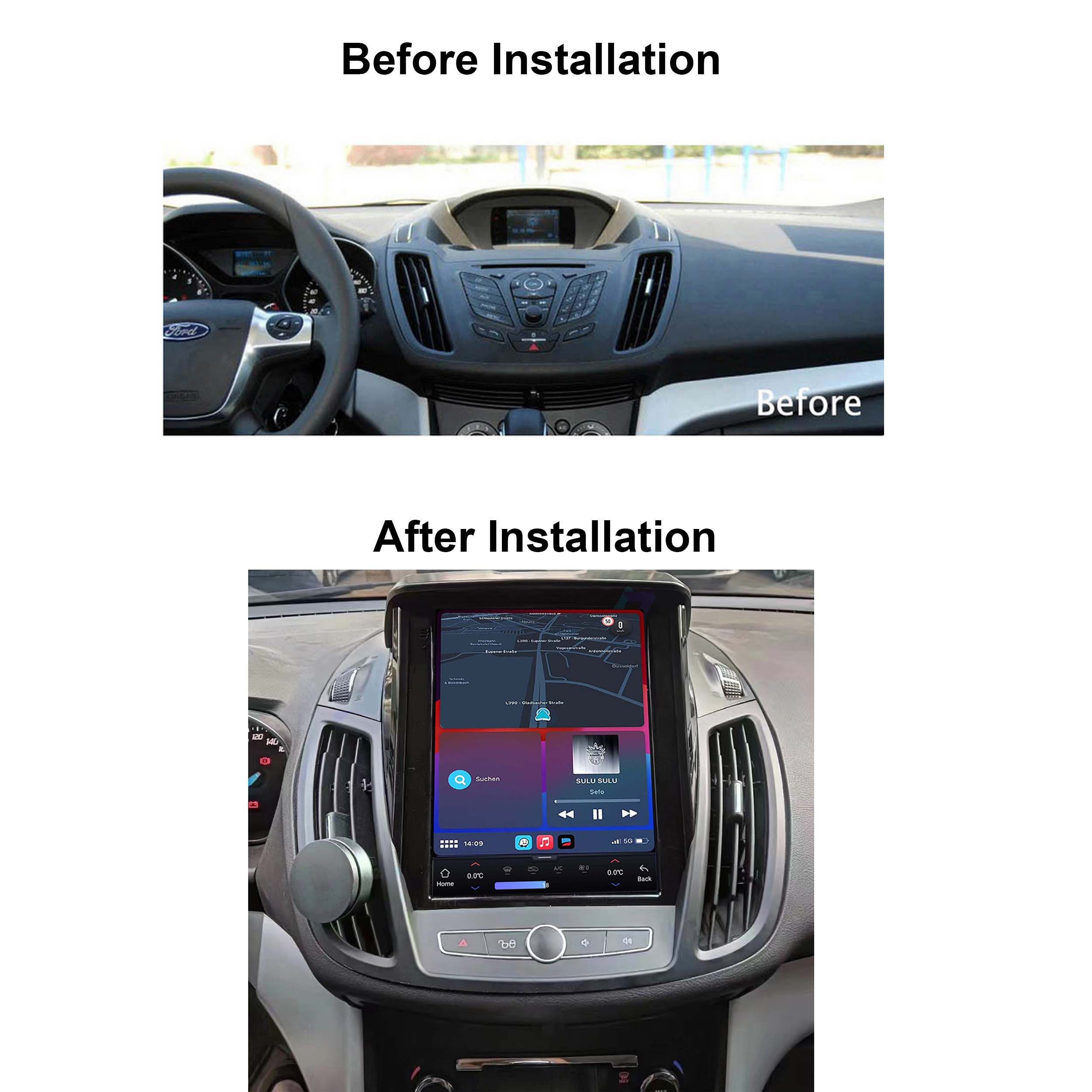 TAFFIO Für Ford Kuga II C-Max II Escape 9.7" Touch Android Autoradio CarPlay Einbau-Navigationsgerät