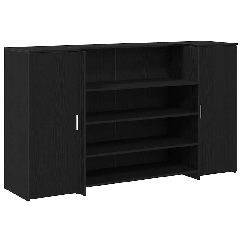 vidaXL Schreibtisch Empfangstheke Schwarz Eichen-Optik 180x50x103,5cm günstig online kaufen