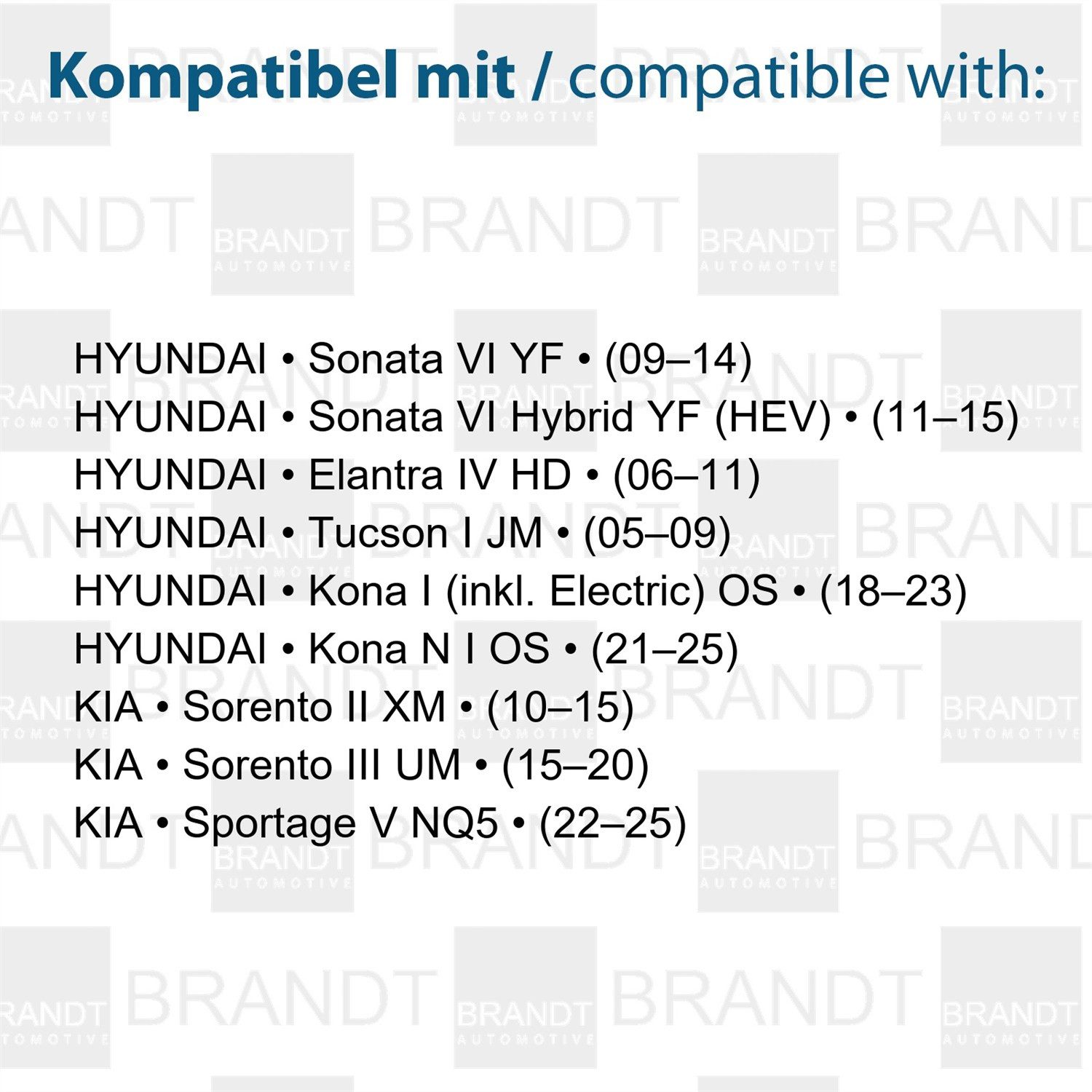 BRANDT AUTOMOTIVE KFZ-Ersatzleuchte LED Kennzeichenleuchten Auto Kennzeichenbeleuchtung, für Hyundai Elantra IV HD (06–11); Kona I +Electric OS (18–23); Ko...