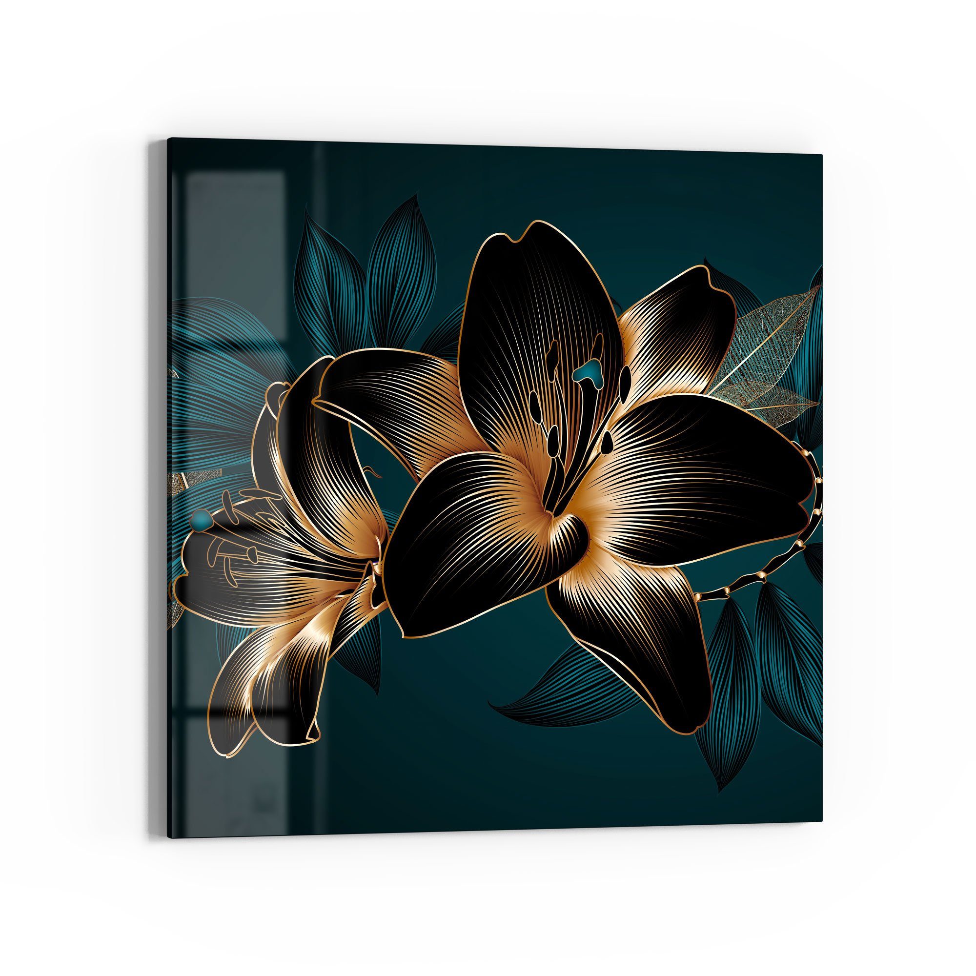 DEQORI Glasbild 'Hochwertige Liliengrafik', 'Hochwertige Liliengrafik', günstig online kaufen